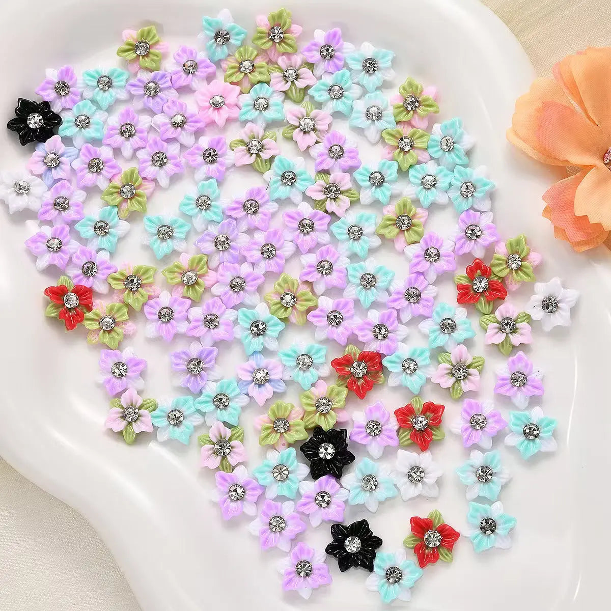 FS5525-9Mm Two-Layer Three-Petal Diamond Drill Flower Nail Stickers For DIY project - Zoe DIY Wholesale