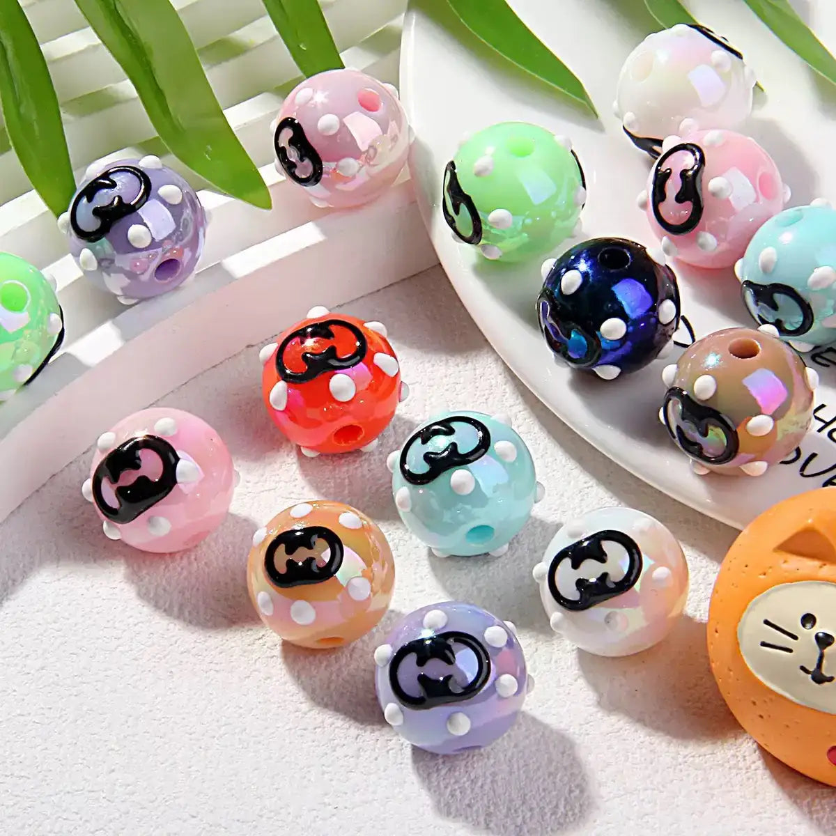 FS19350-About 16mm Hand Painted Acrylic Beads