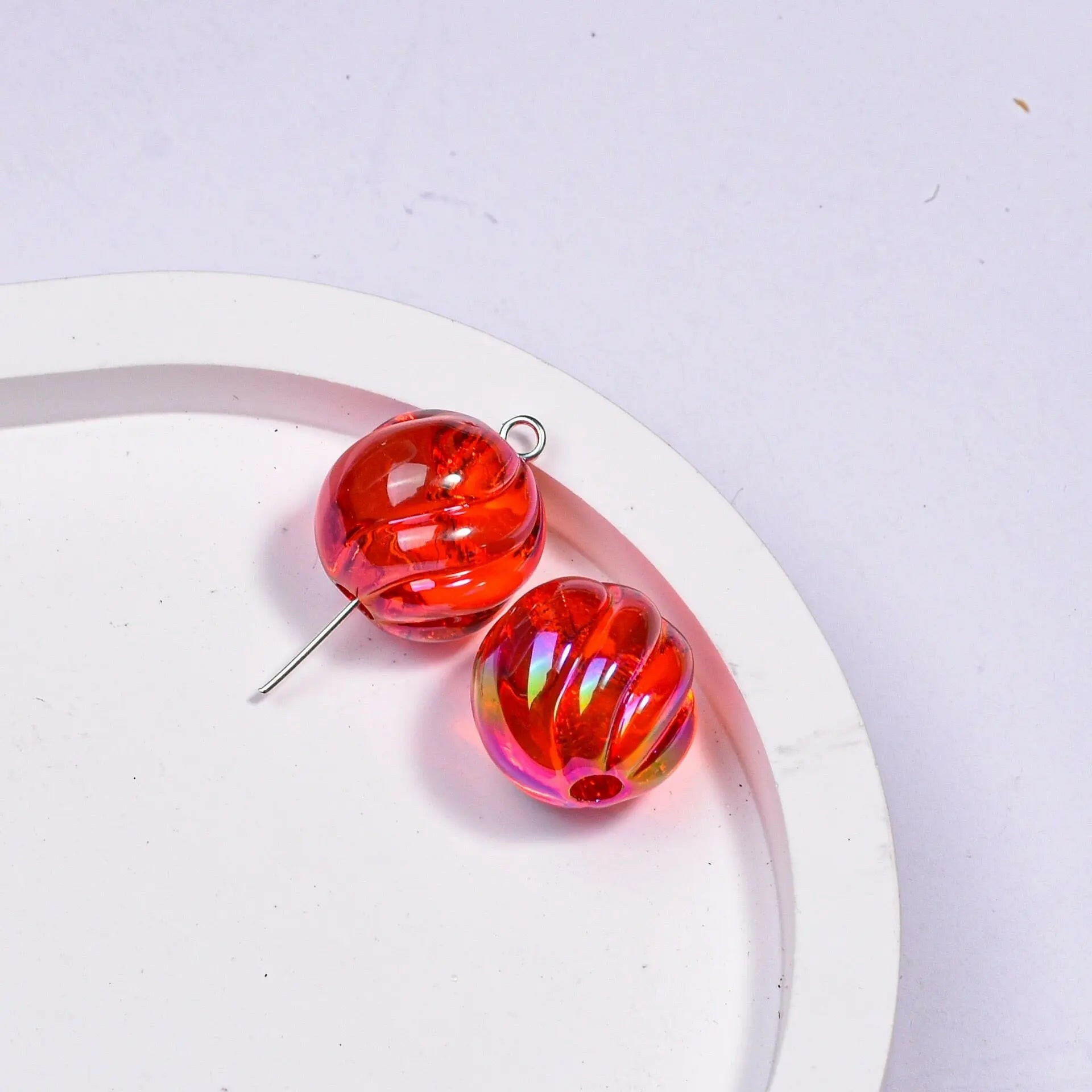 FS1735-16MM Clear Pumpkin Acrylic Beads Fit For Beadable Pens Zoe's DIY Shop