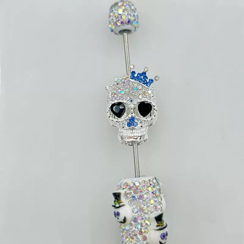 FS19376-About 29*19*16mm Halloween Skull Metal Beads
