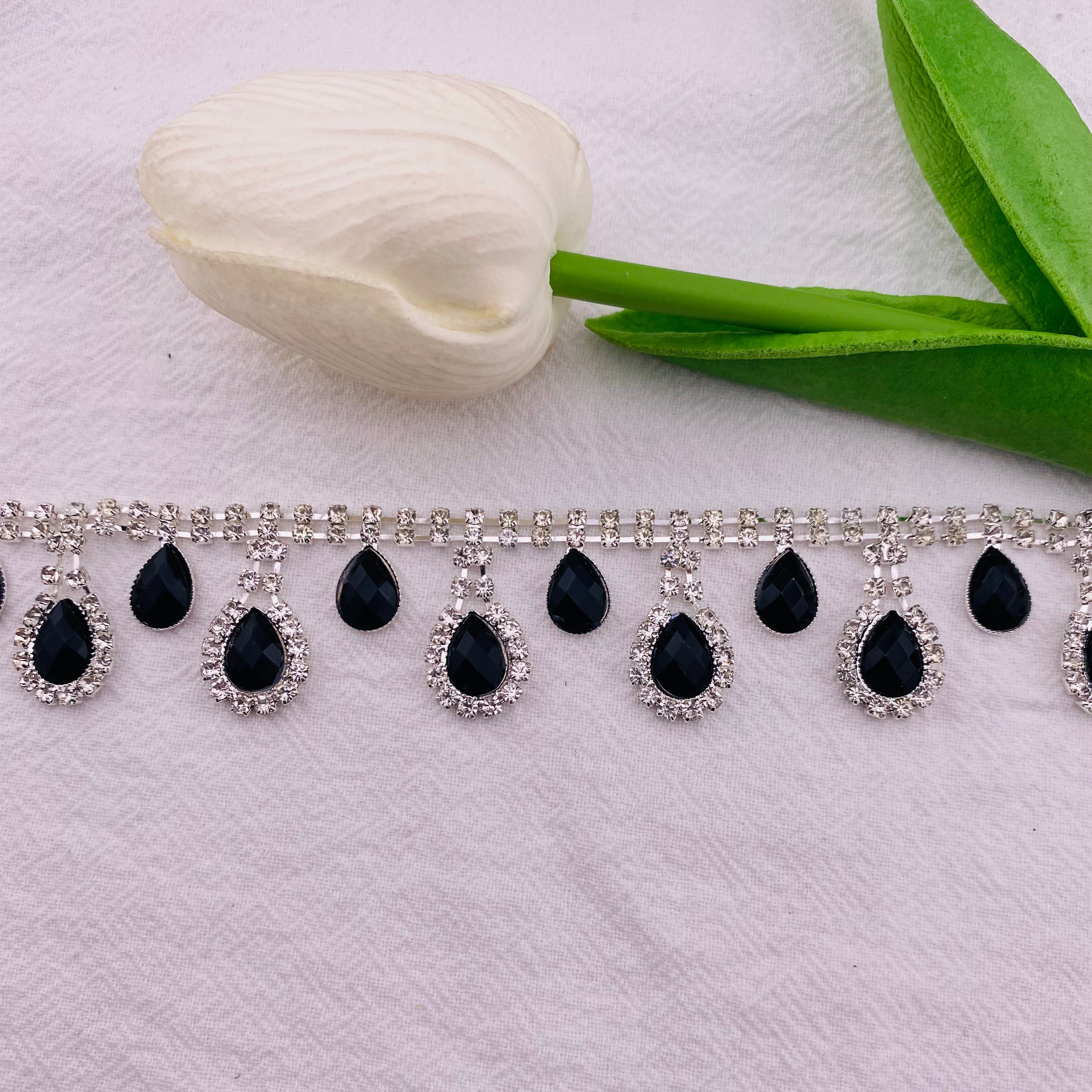 FS1283-Black Chain With Tear Drop Dangle Zoe's DIY Shop