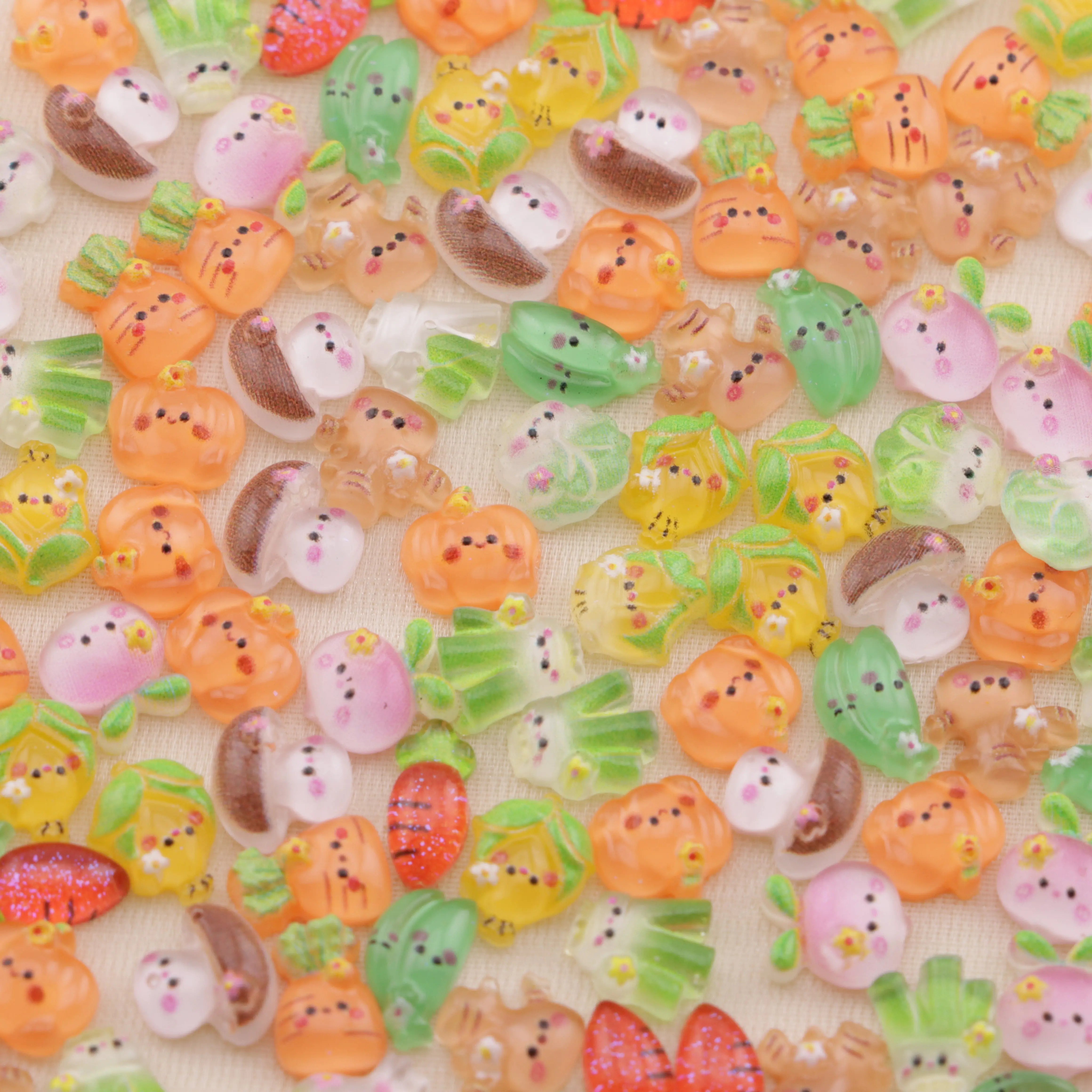 FS6508-About 6×7mm Ice Transparent Vegetable Series Nail Stickers - Zoe DIY Wholesale