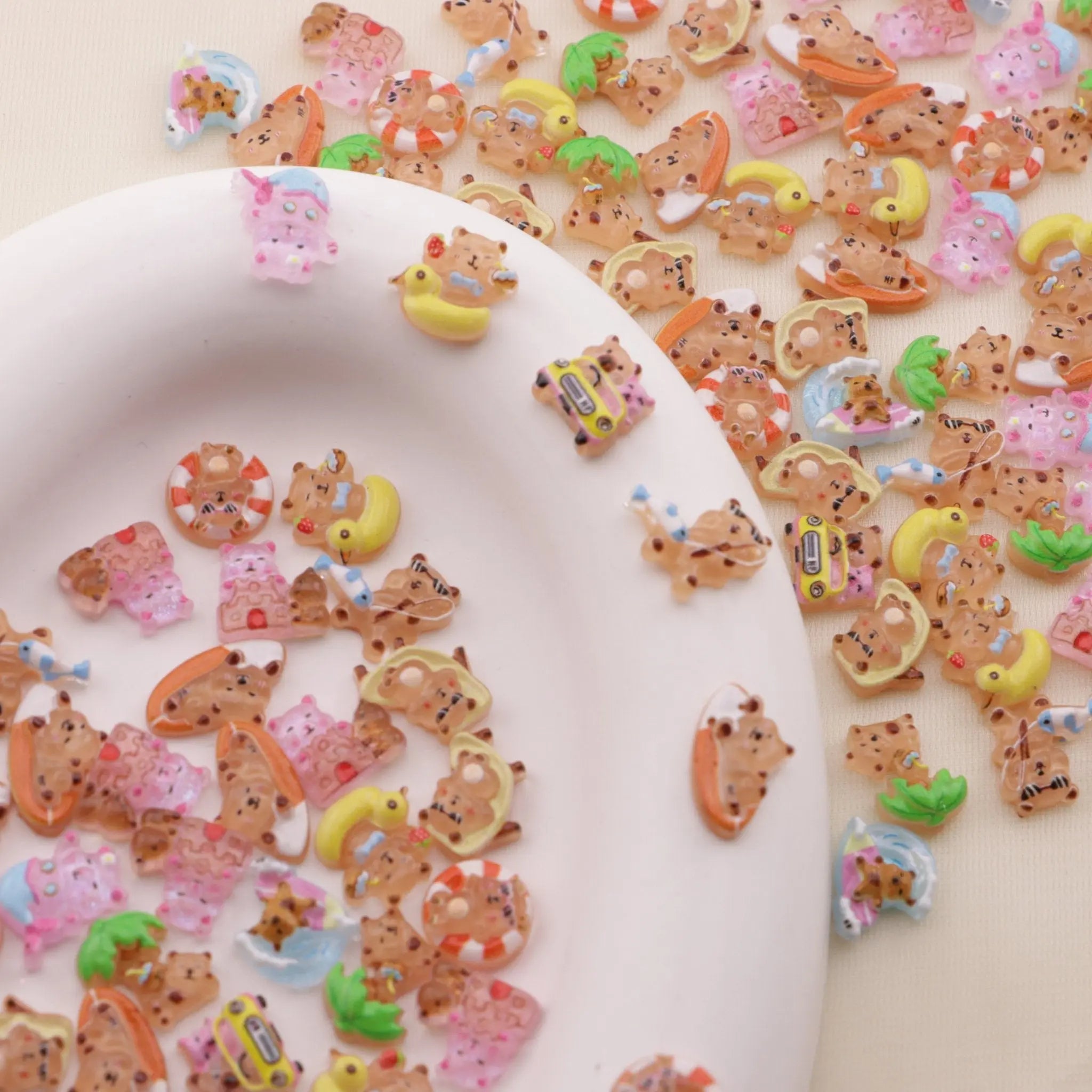 FS6478-About 8mm Capybara Nail Charms - Zoe DIY Wholesale