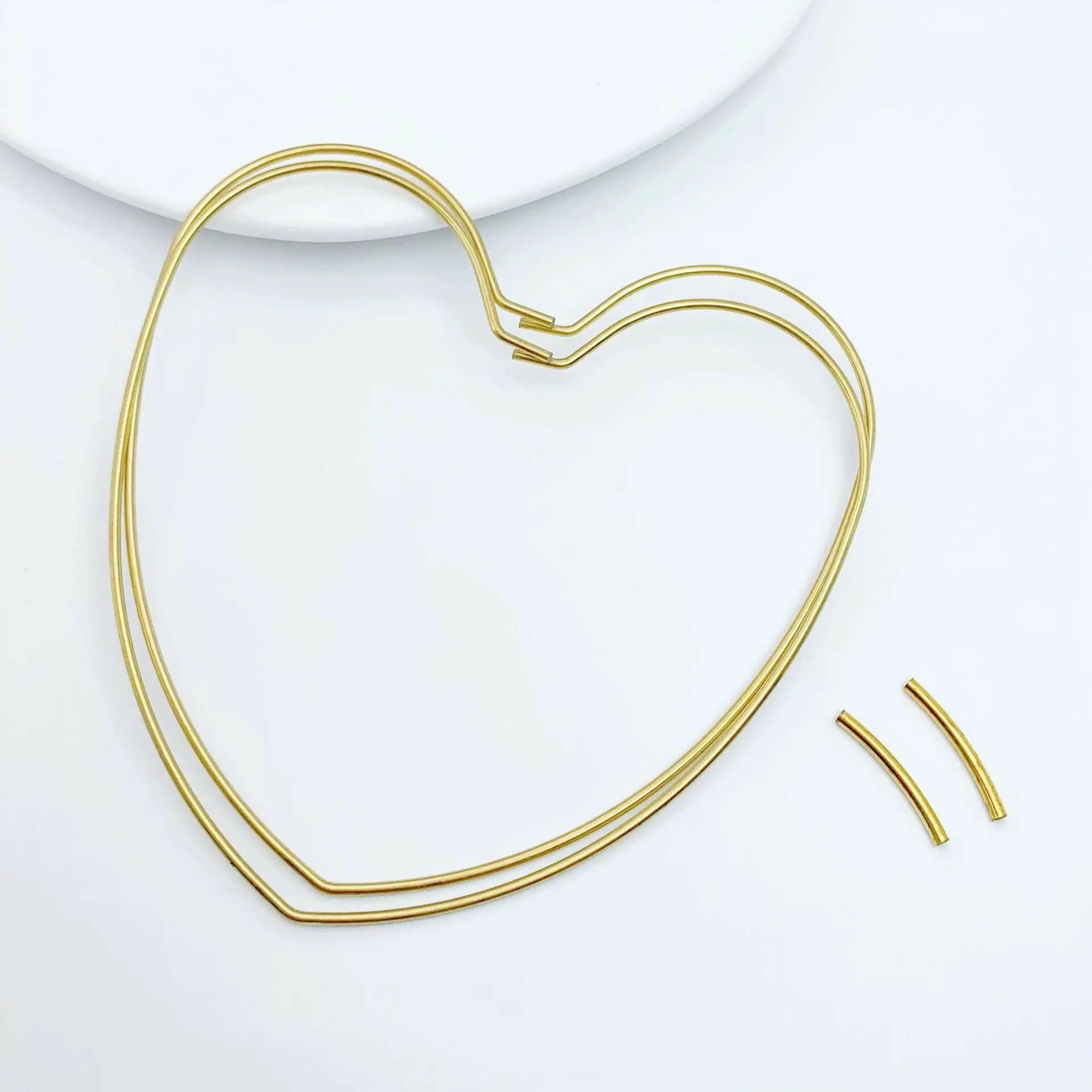 FS2104-90mm×100mm Heart Wire Ring For Making Car Hanger Zoe's DIY Shop