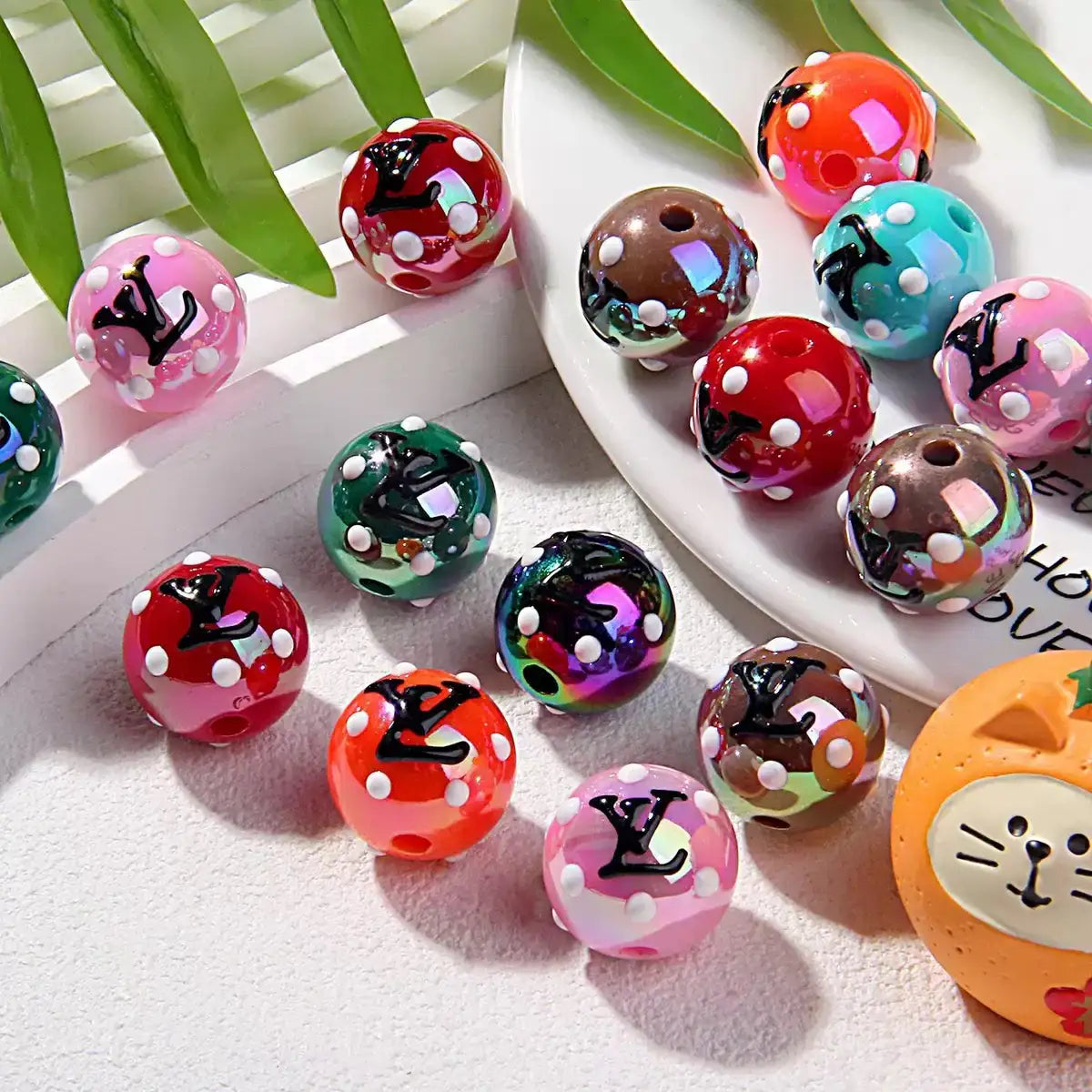 FS19350-About 16mm Hand Painted Acrylic Beads