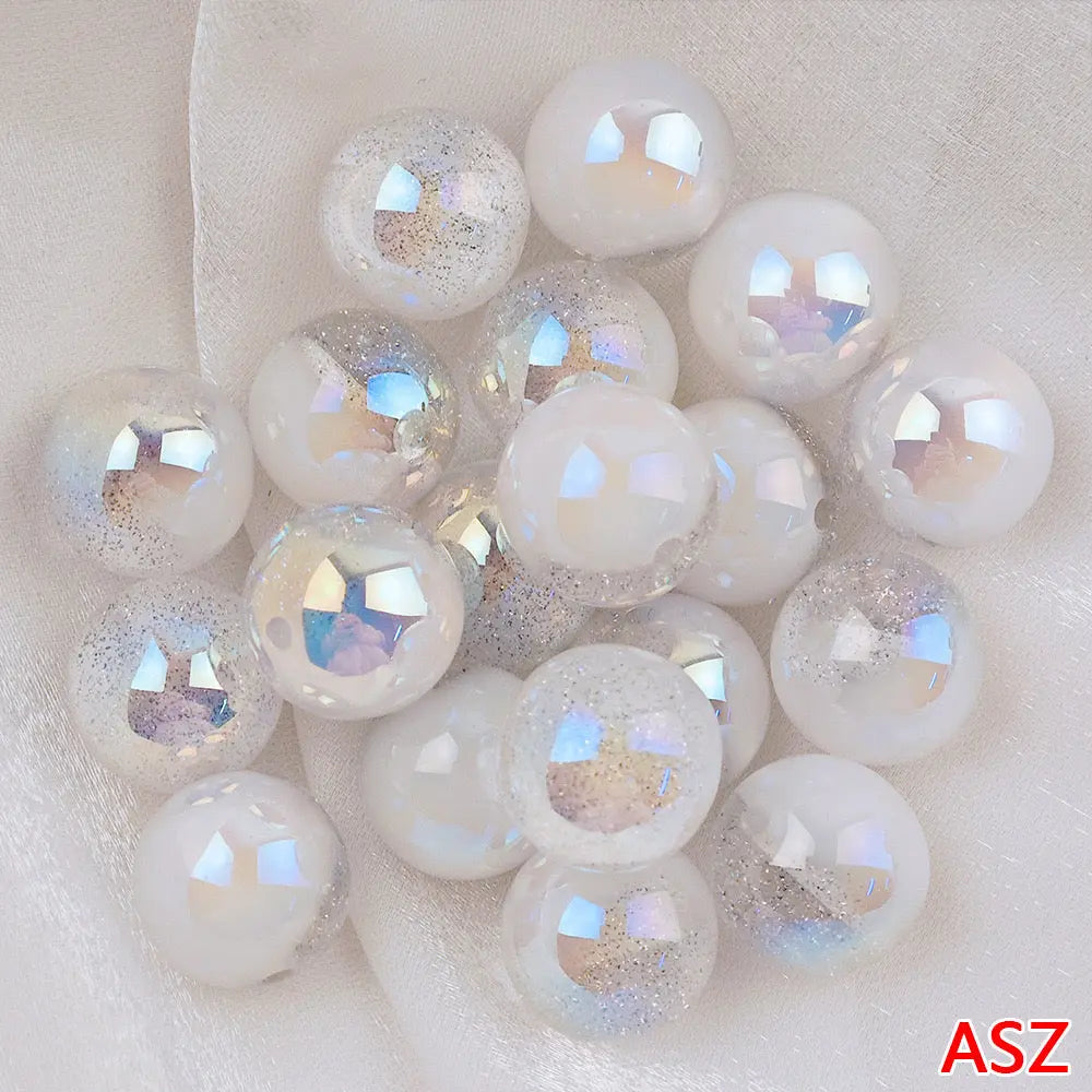FS1247- 16MM Round Pink Glitter Resin Beads Fit For Beadable Pens Zoe's DIY Shop
