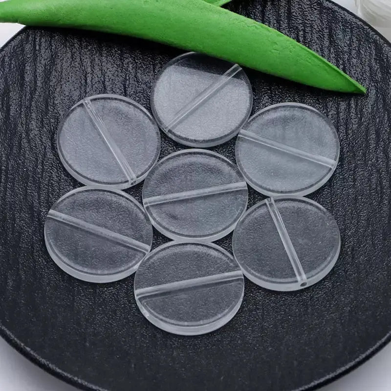 FS0650-32MM Clear Round Plate Based Beads Zoe DIY Wholesale