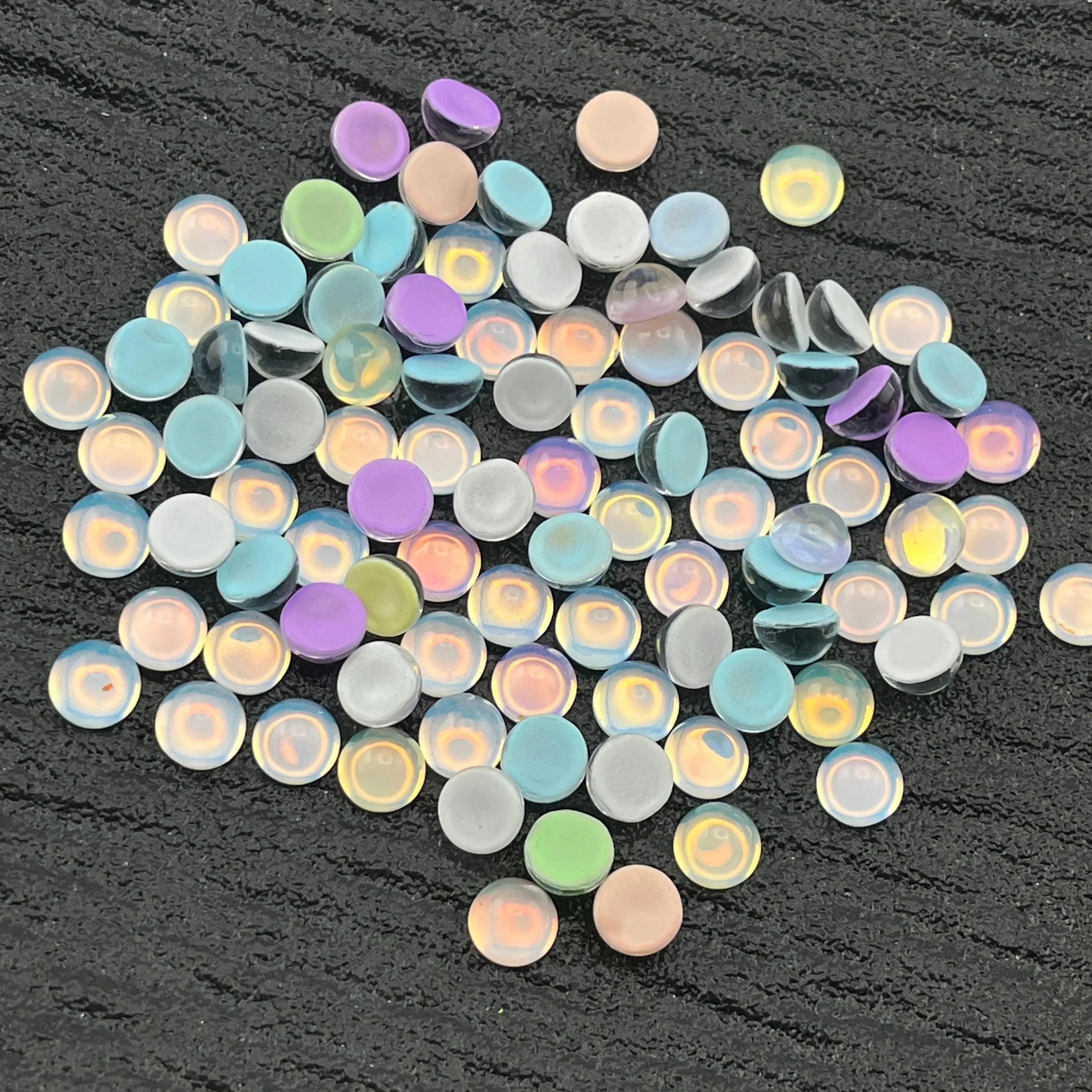 FS0907-100PCS 6MM Mocha Semicircle Crystal Zoe's DIY Shop