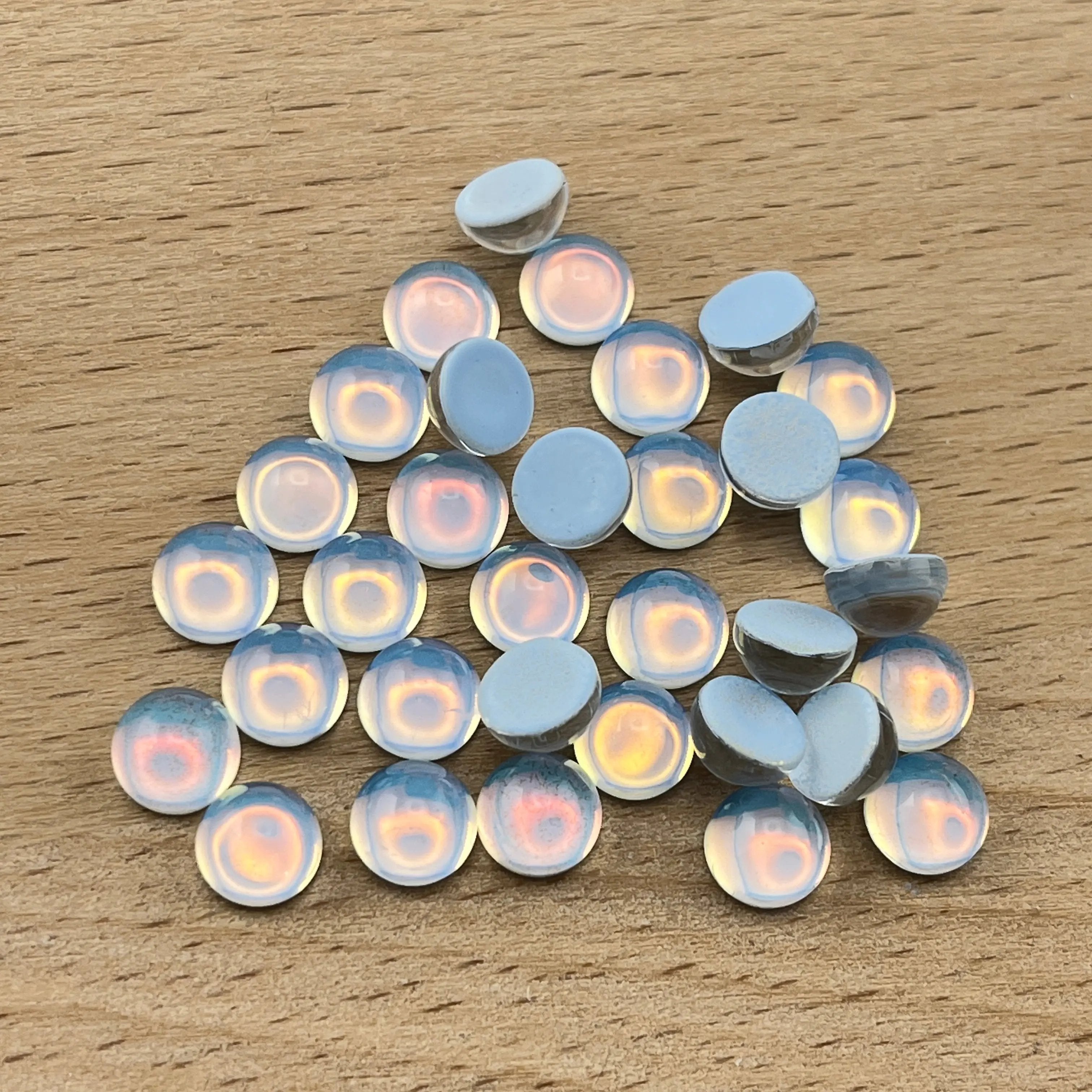 FS0907-100PCS 6MM Mocha Semicircle Crystal Zoe's DIY Shop