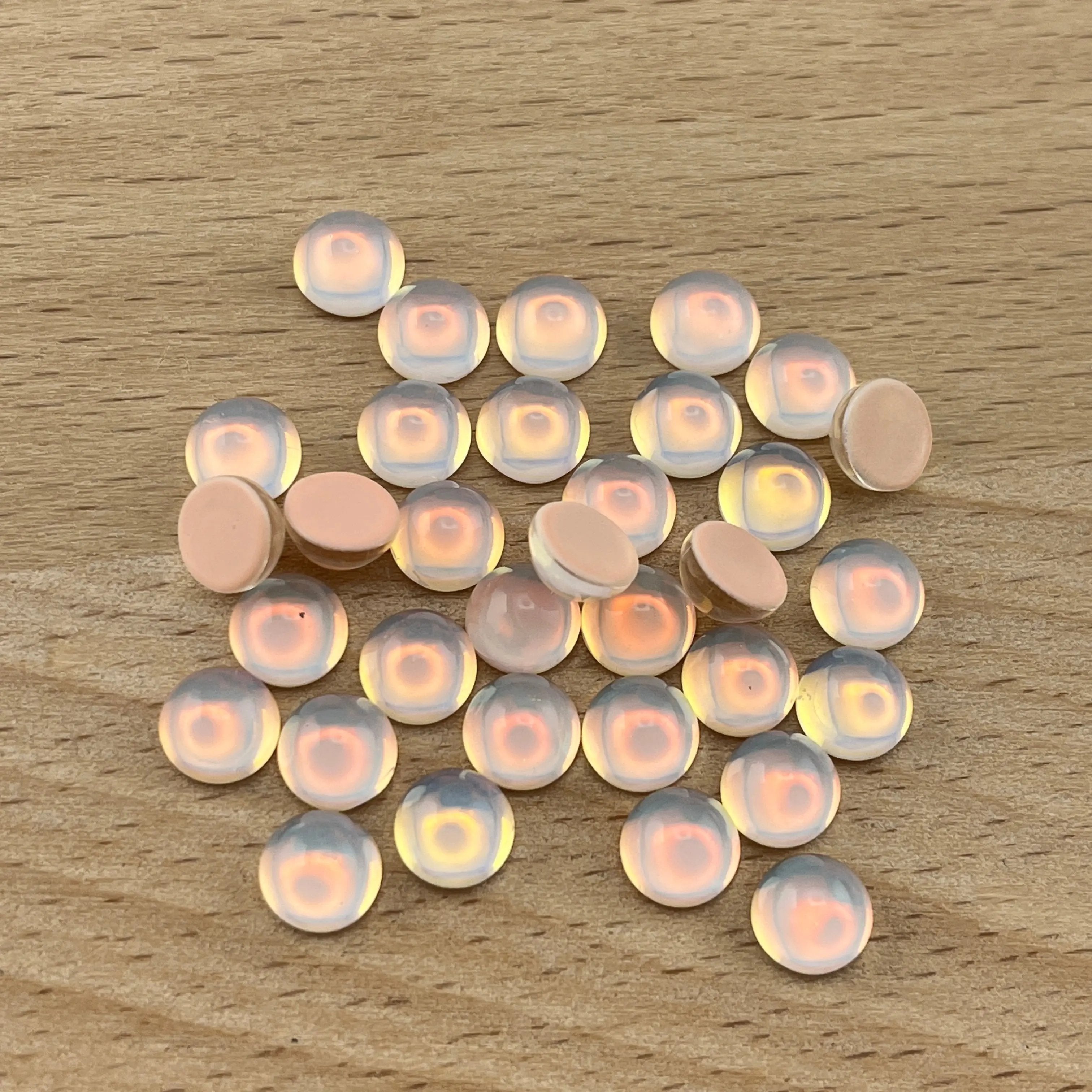 FS0907-100PCS 6MM Mocha Semicircle Crystal Zoe's DIY Shop