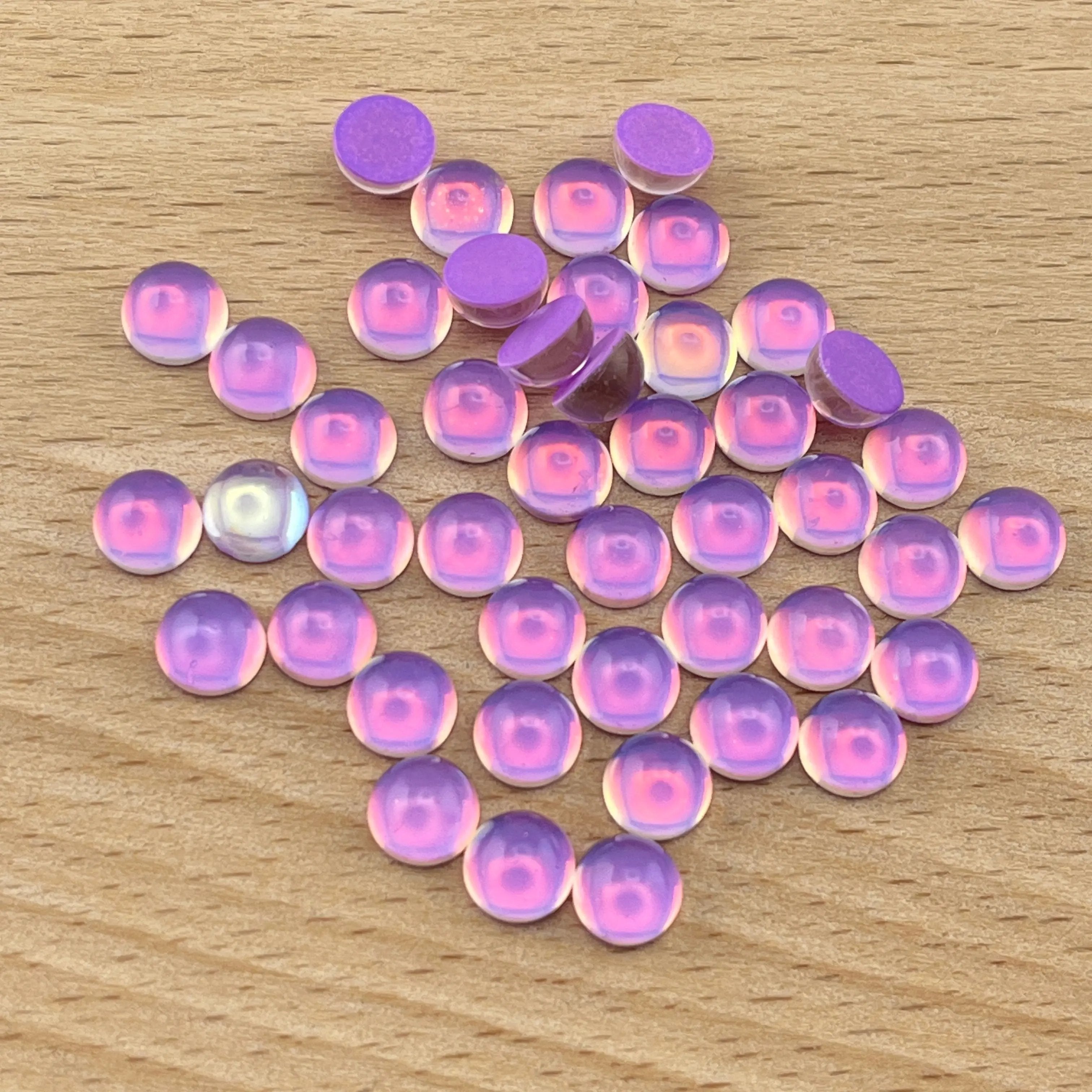 FS0907-100PCS 6MM Mocha Semicircle Crystal Zoe's DIY Shop