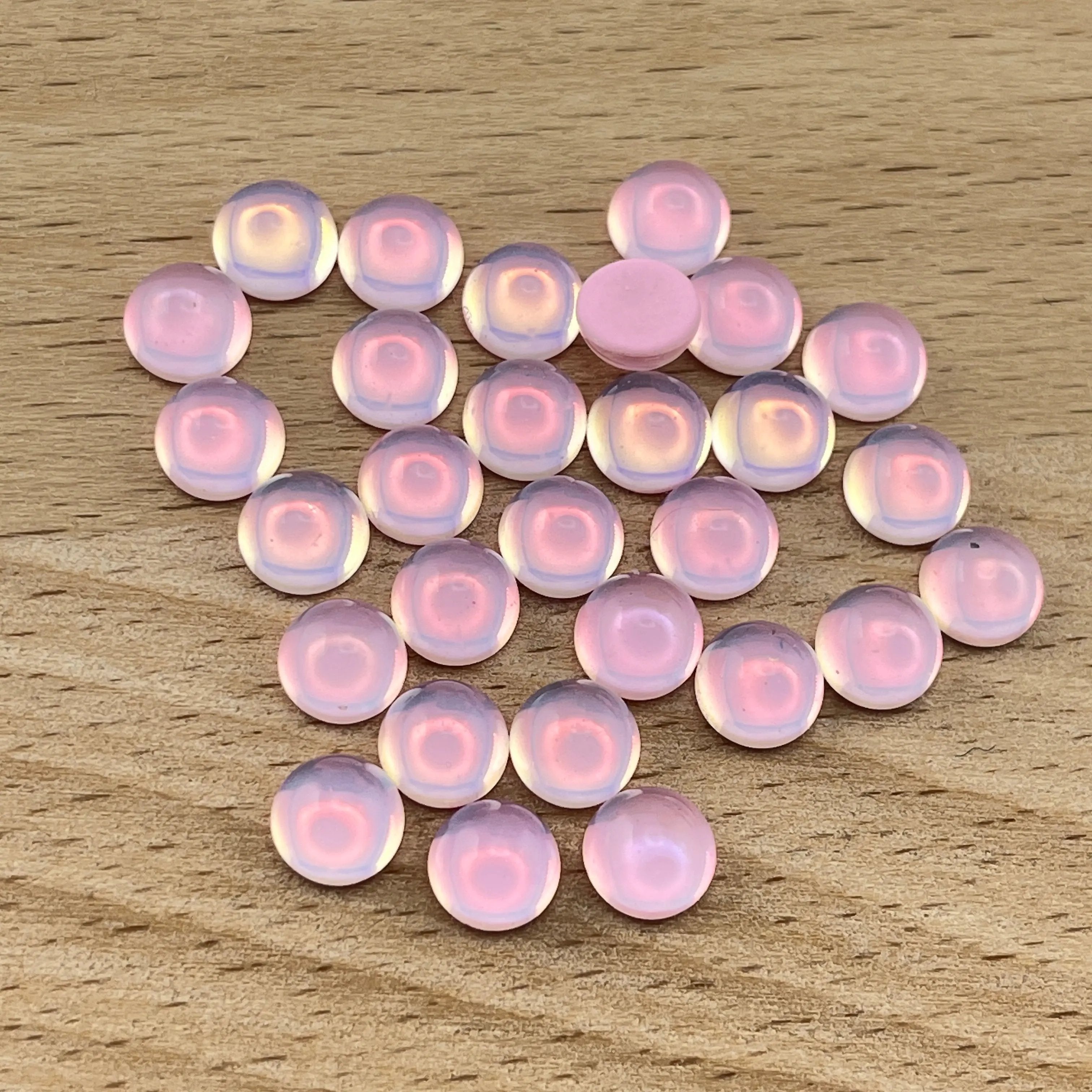 FS0907-100PCS 6MM Mocha Semicircle Crystal Zoe's DIY Shop