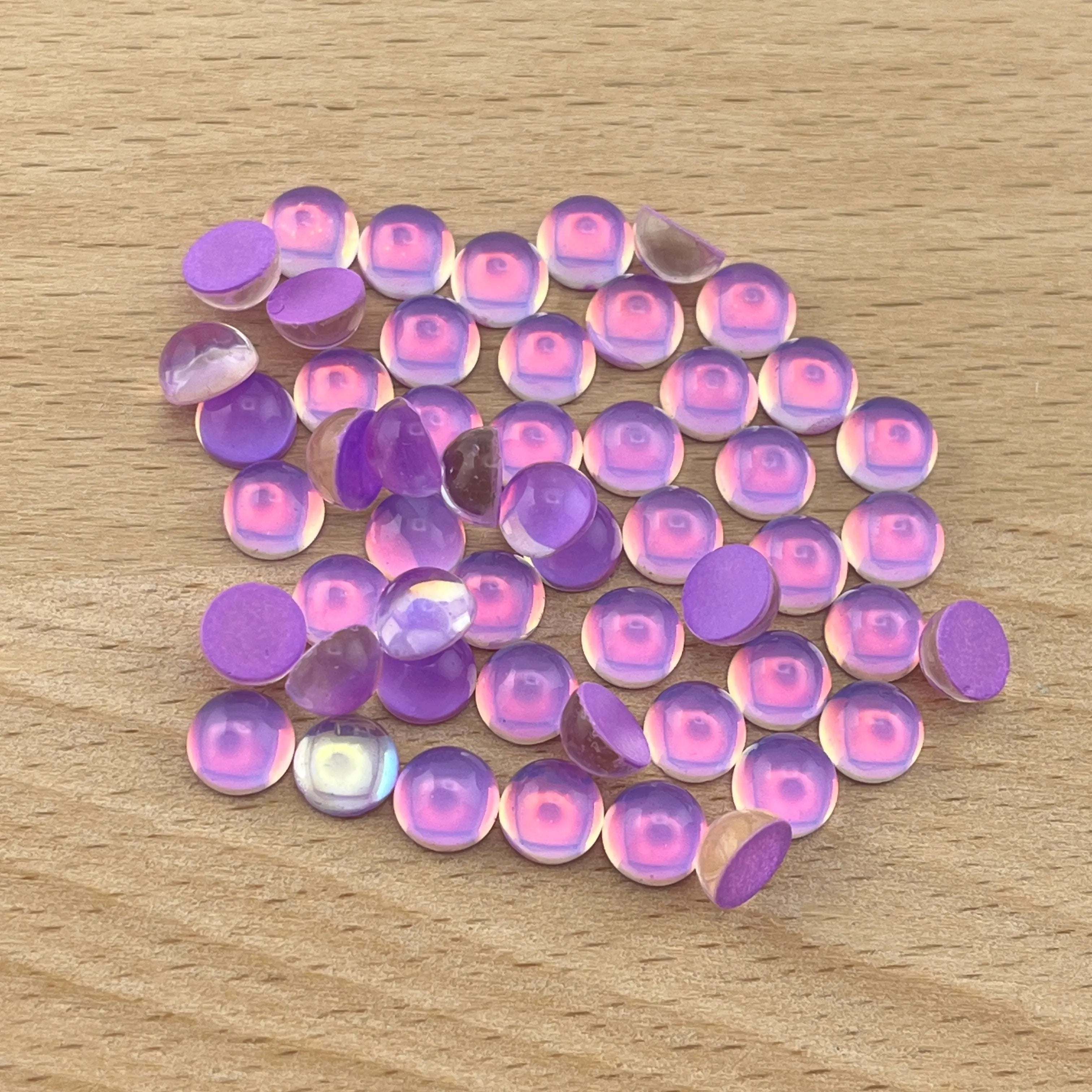 FS0907-100PCS 6MM Mocha Semicircle Crystal Zoe's DIY Shop