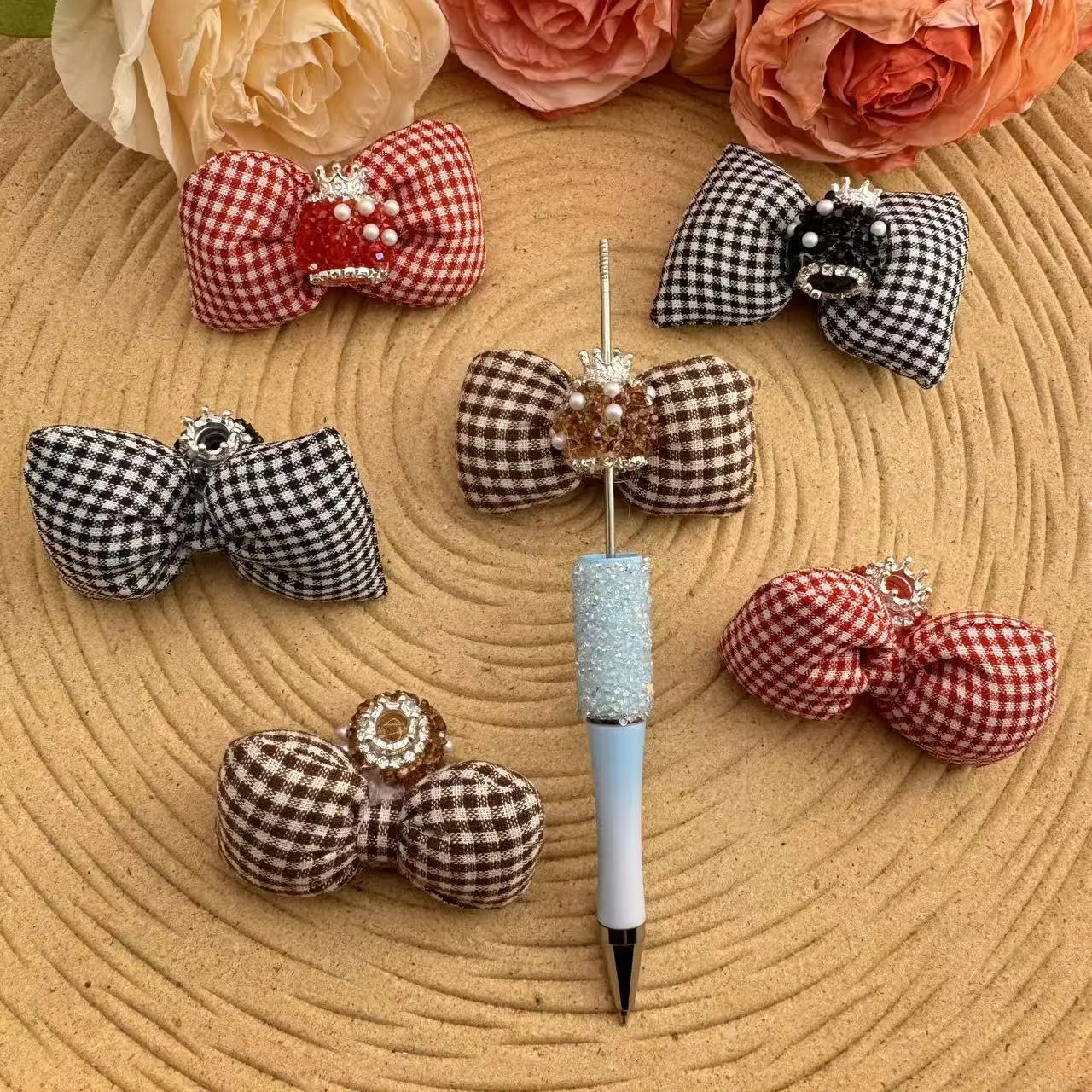 FS10032-16mm Sugar Beads With Bow Zoe DIY Wholesale