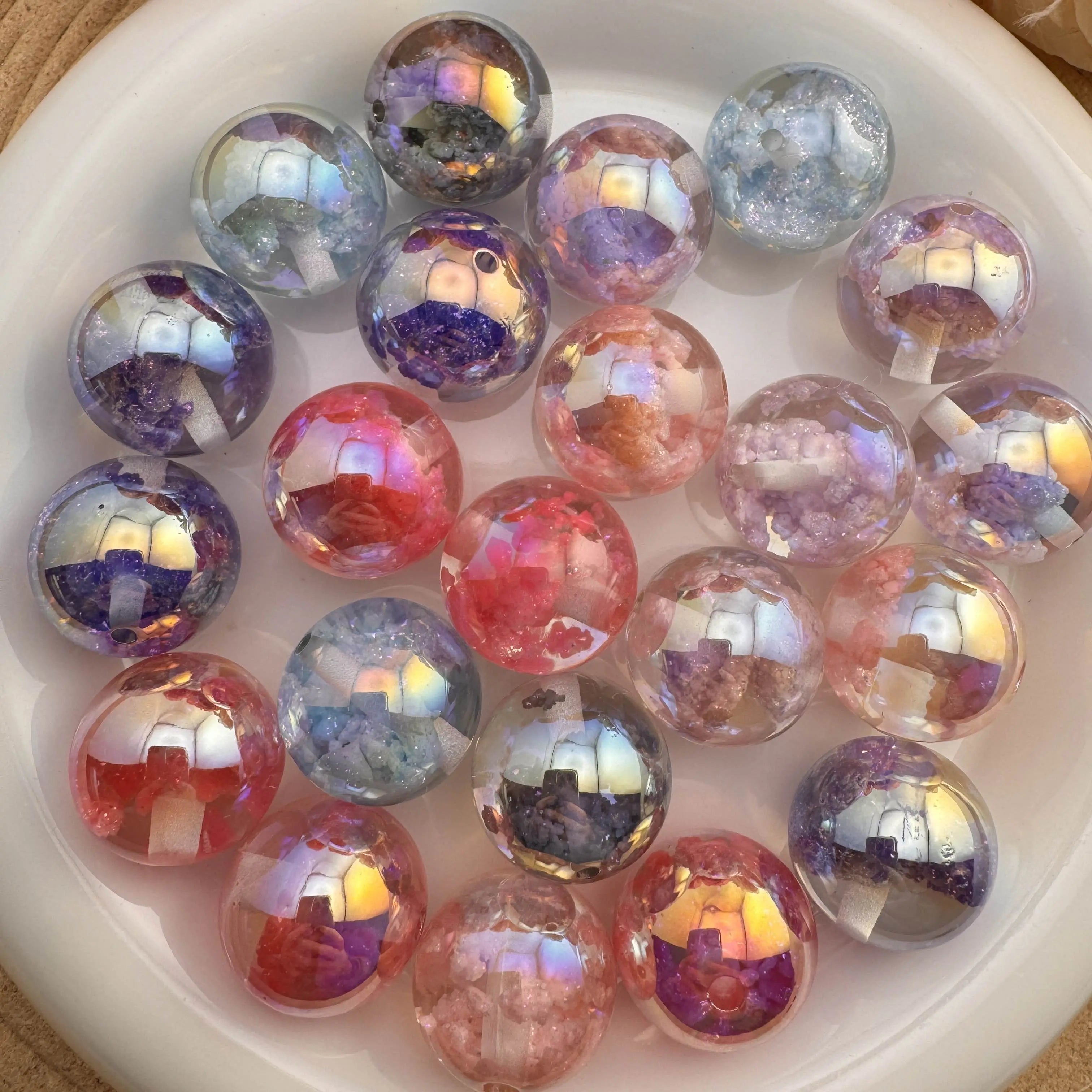 FS10062-20mm 구름 모양 발광 레진 비즈, 비더블 펜·키링 제작용 Zoe DIY 도매