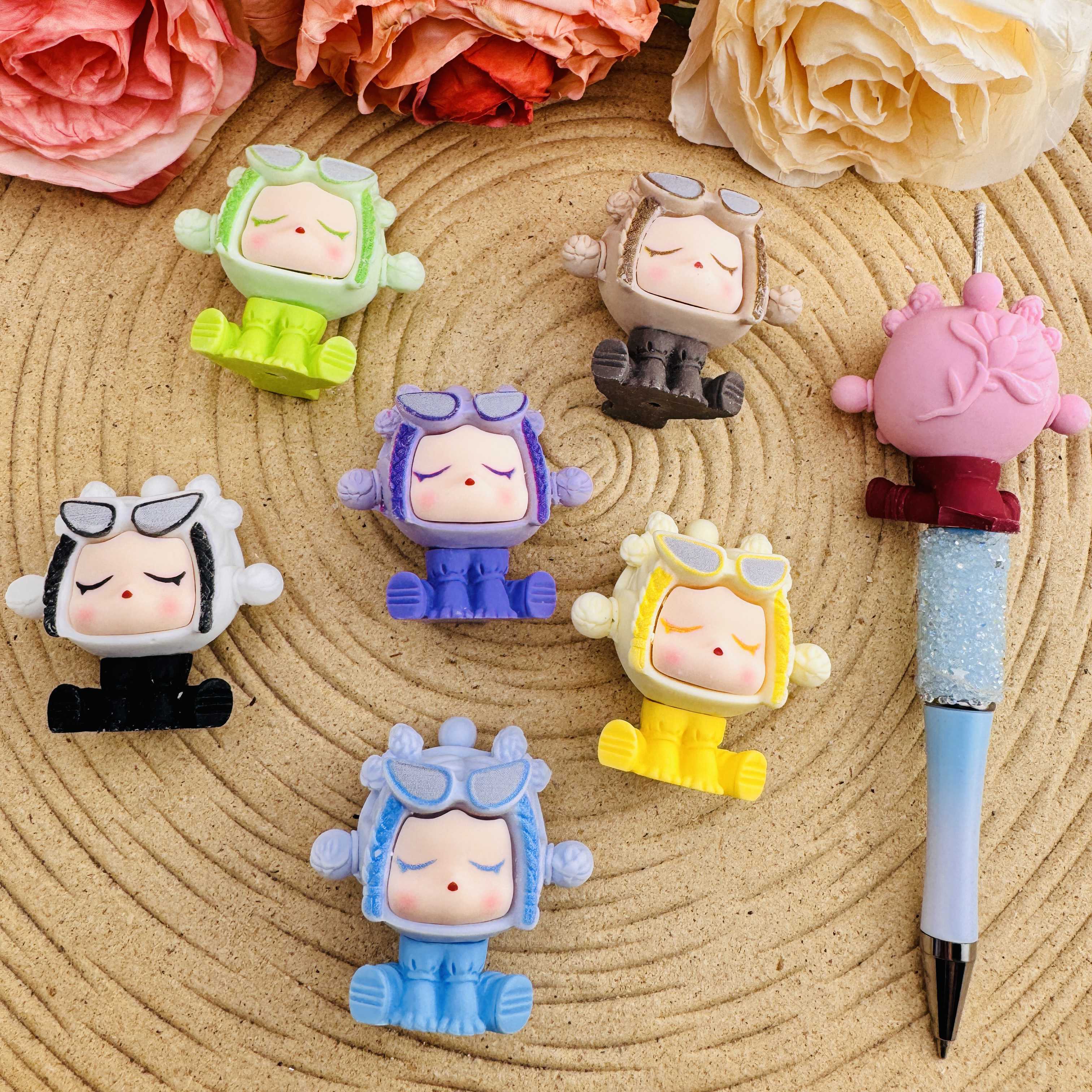 FS10074-Random Mixed SP 44mm Resin Beads For Beadable Pens Keychain Making Zoe DIY Wholesale
