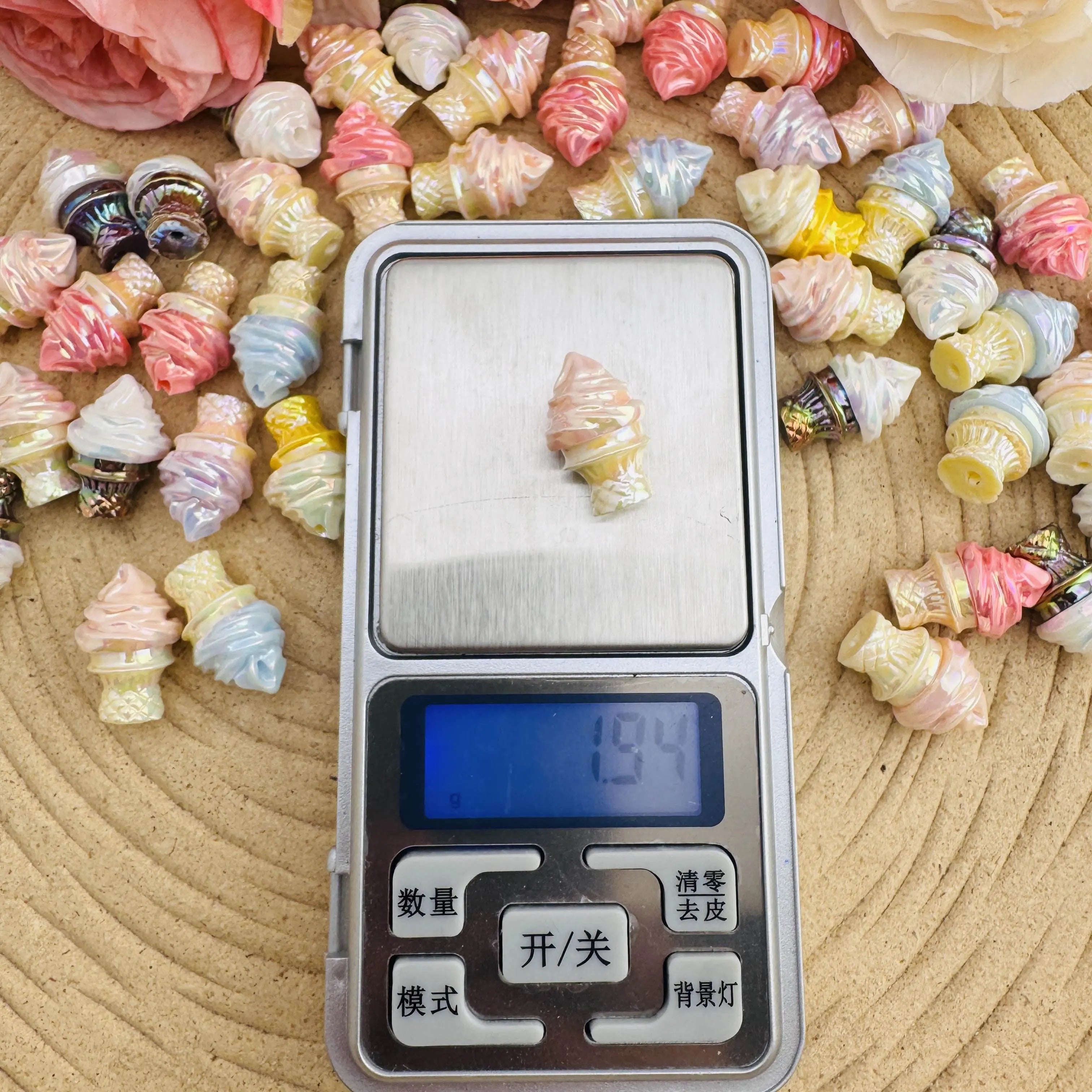 FS10084-14×22mm Random Mixed Ice Cream UV Coating Acrylic Beads For Beadable Pens Keychain Making Zoe DIY Wholesale