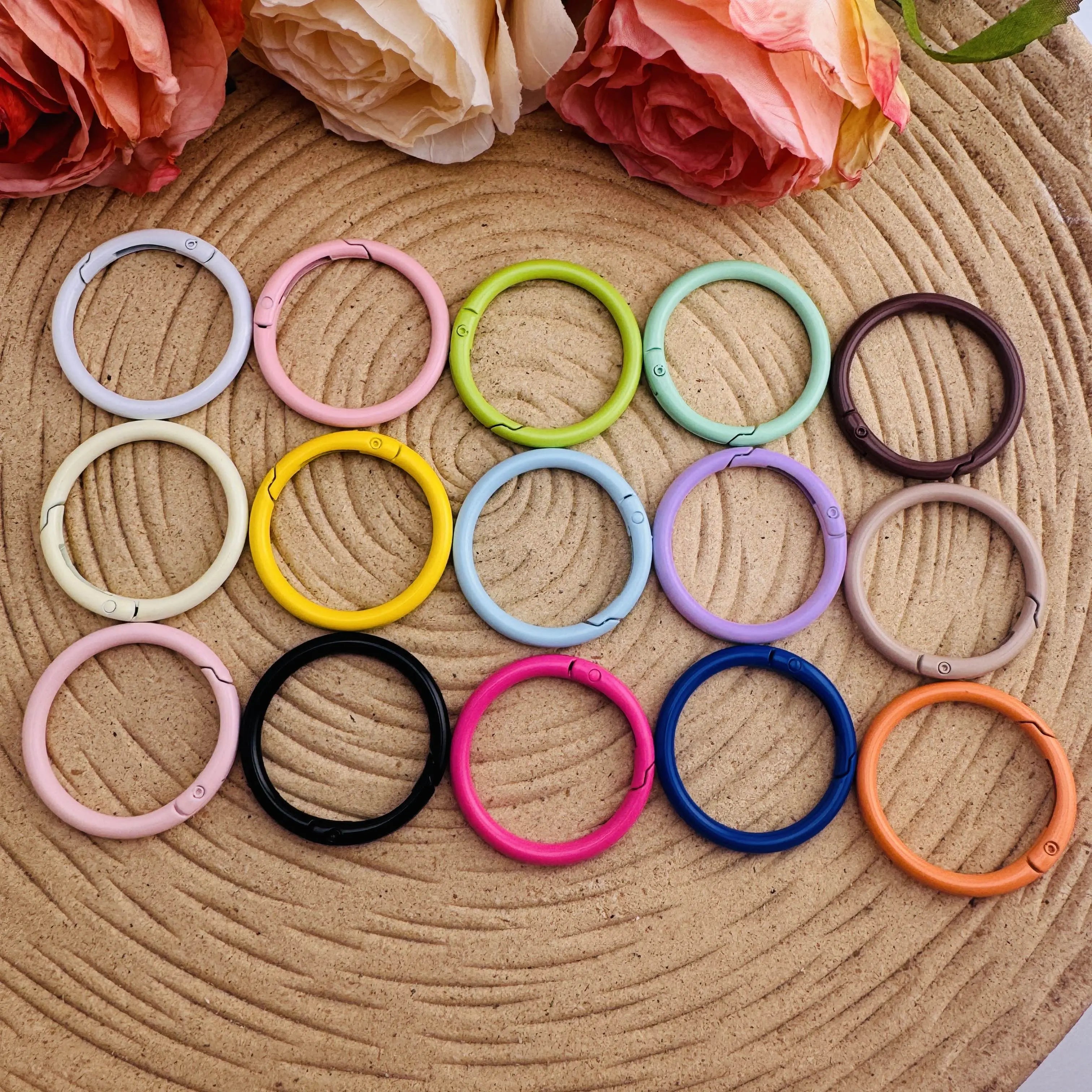 FS10161-About 40mm Size Random Mixed Color Key Ring For Making Keychain Zoe DIY Wholesale