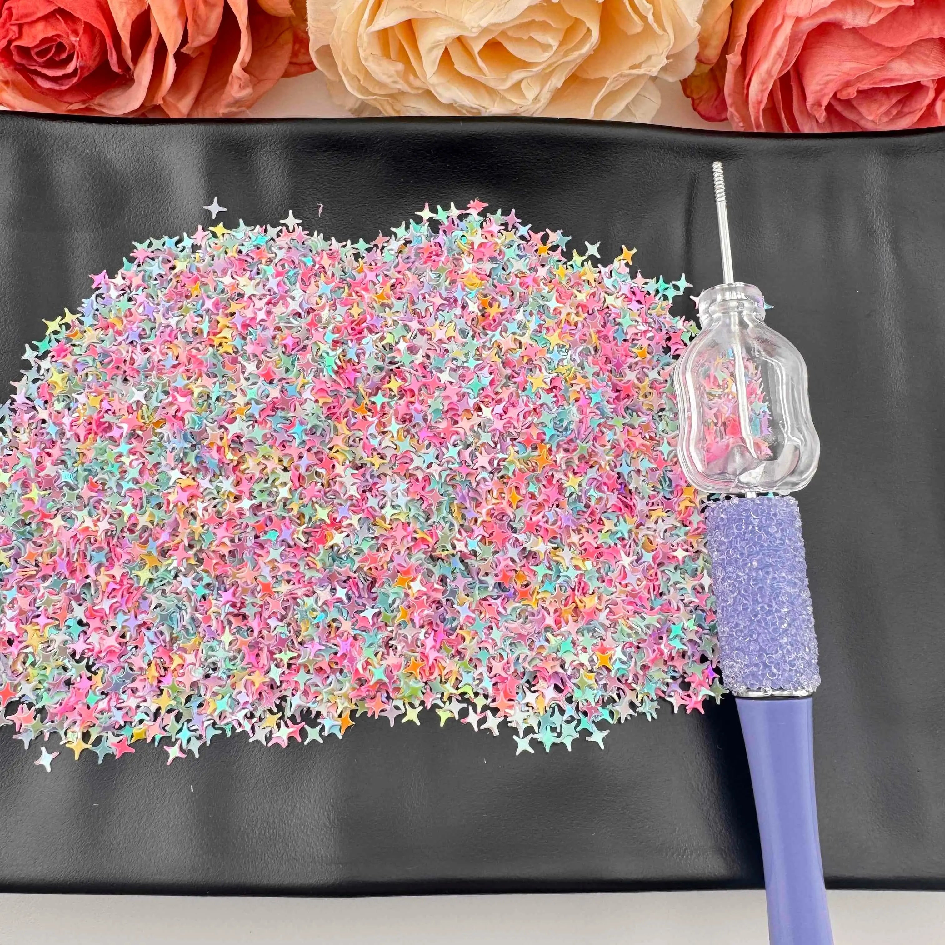 FS101828-Random Mixed Star Flash Chips Zoe DIY Wholesale