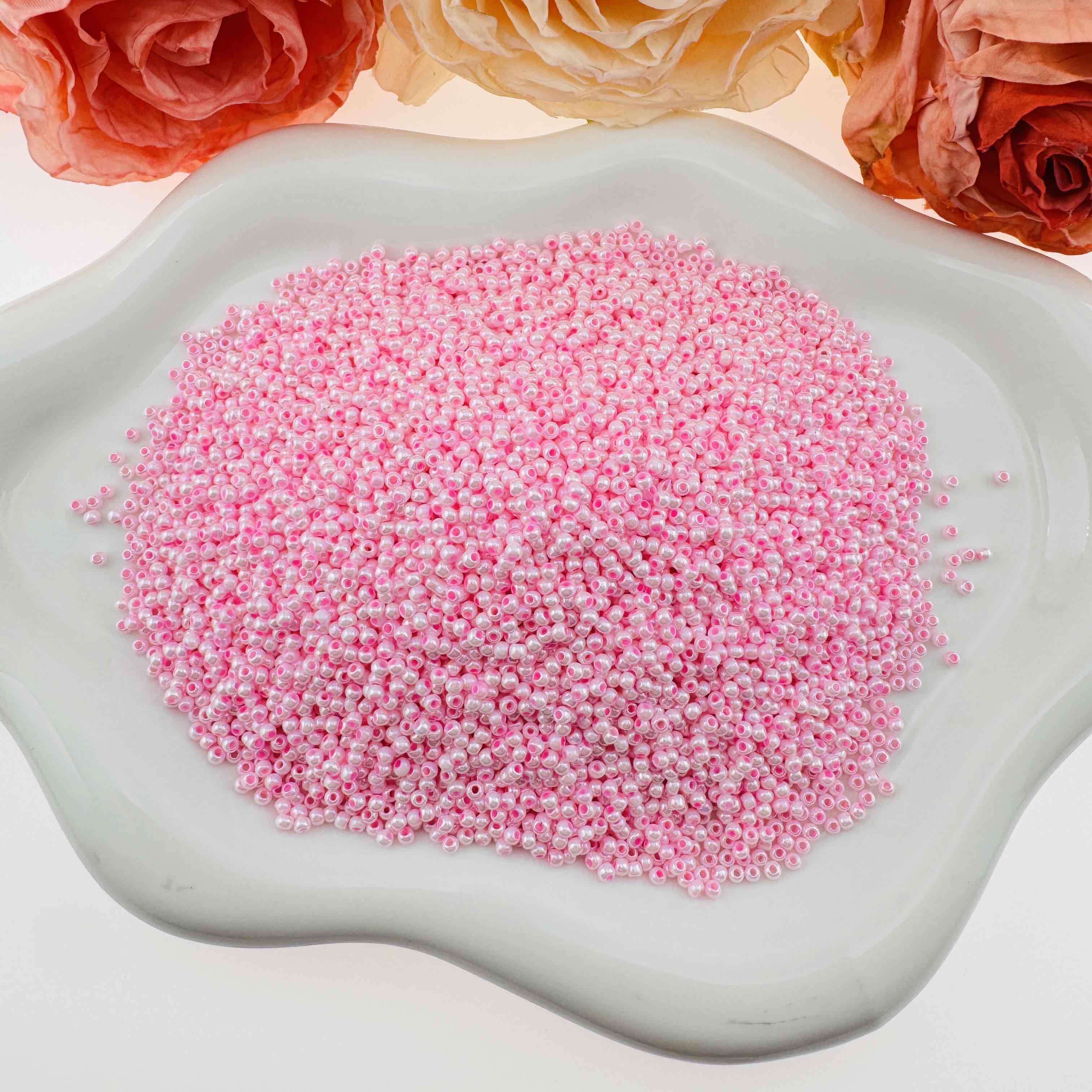 FS101906-1mm Mini Glass Beads With Hole Zoe DIY Wholesale