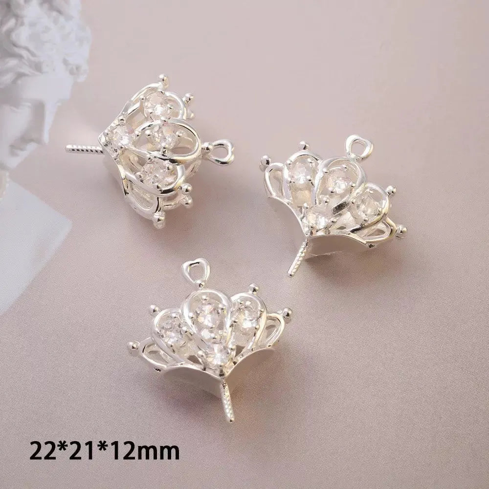 FS10331-22*21*12mm Crown Rhinestone Pin (For Half-hole Heart Beads) Zoe DIY Wholesale