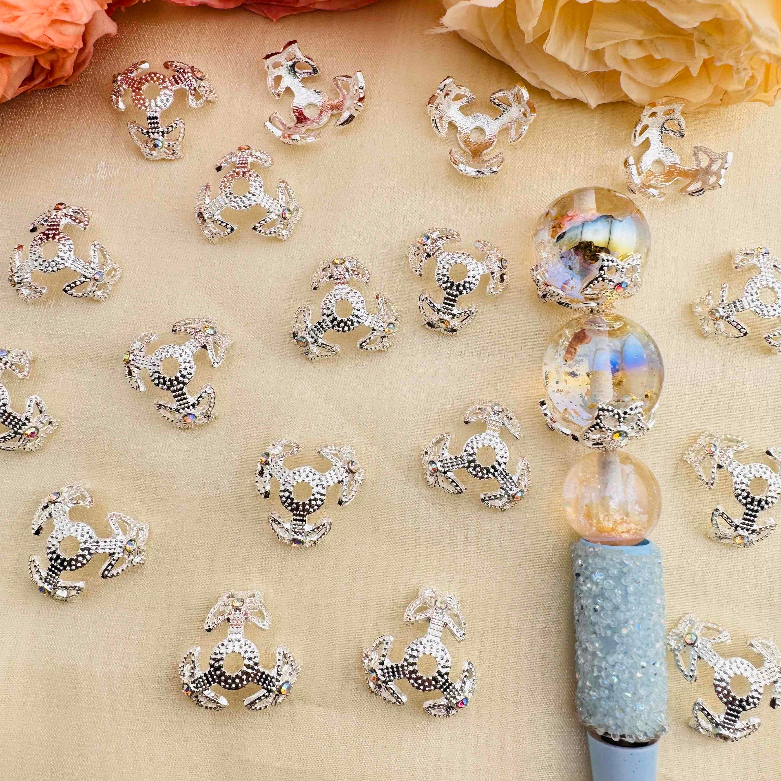 FS10363-19mm Rhinestone Spacer Fit For Beadable Pens Zoe DIY Wholesale