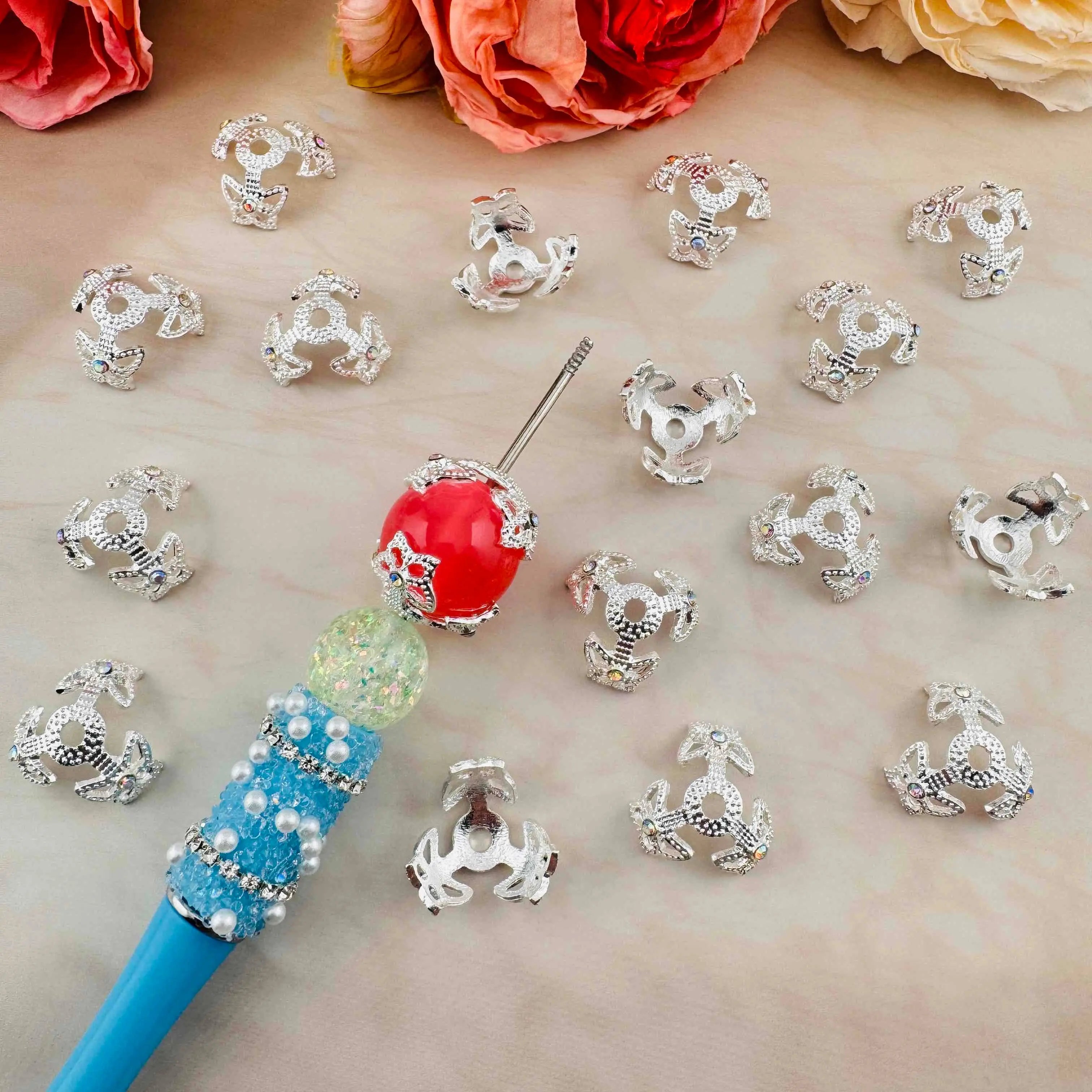 FS10363-19mm Rhinestone Spacer Fit For Beadable Pens Zoe DIY Wholesale