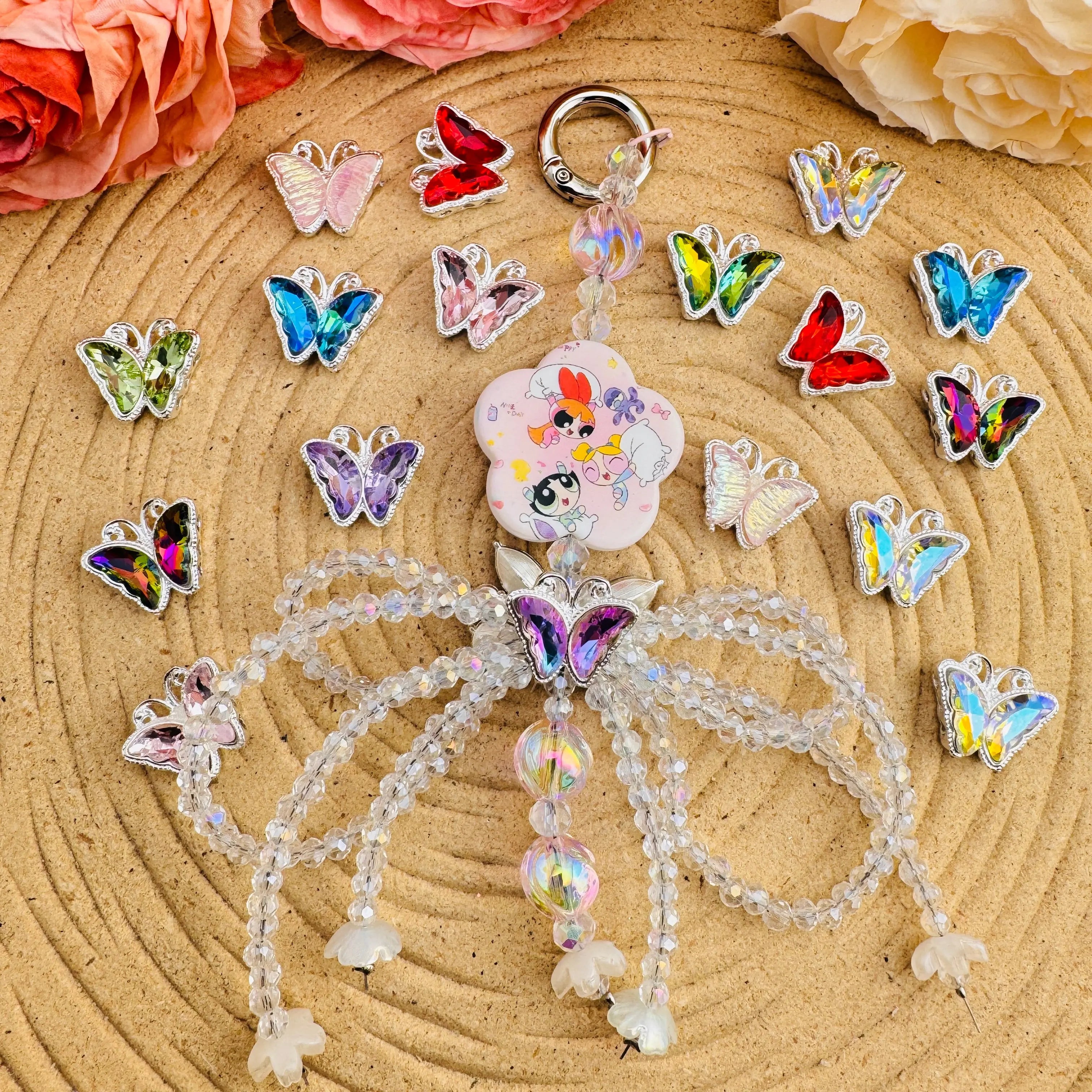 FS10508-About 24*8mm Butterfly 8 Hole Alloy Metal Beads Zoe DIY Wholesale