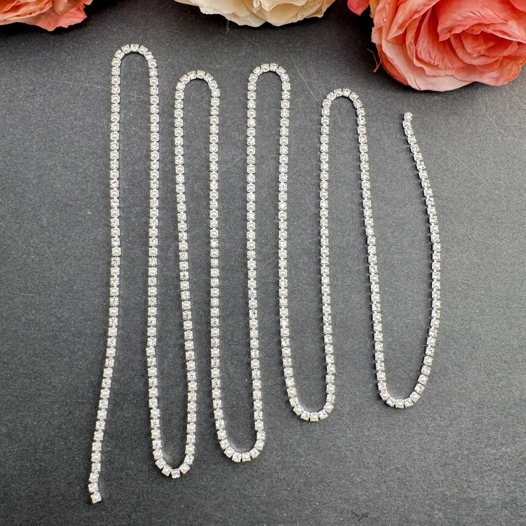 FS10599-2mm Rhinstone Pearl Chain Zoe DIY Wholesale