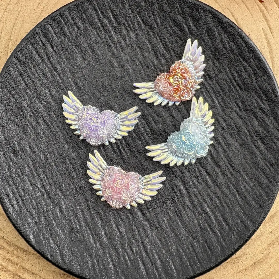 FS10765-Rose Heart Angel Wing Charms Zoe DIY Wholesale