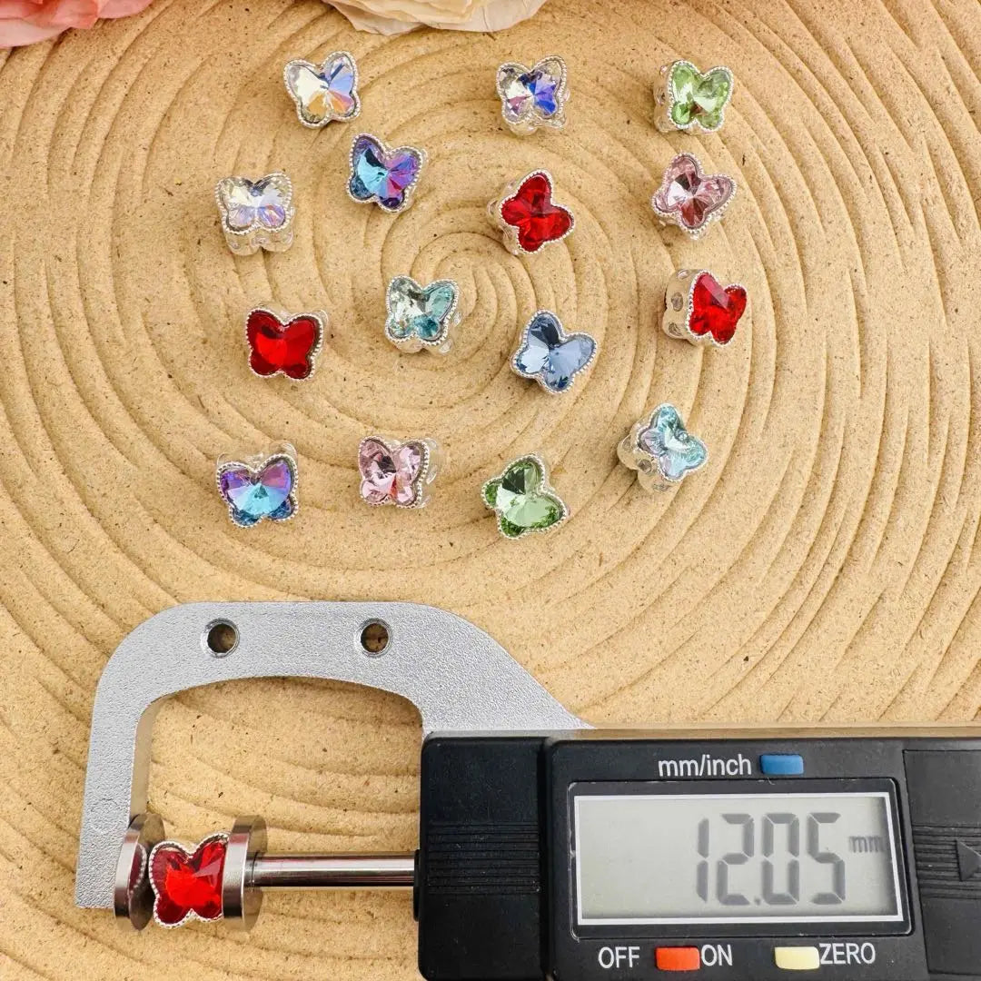 FS10787-Mixed Color Butterfly 8 Hole Alloy Metal Beads Zoe DIY Wholesale