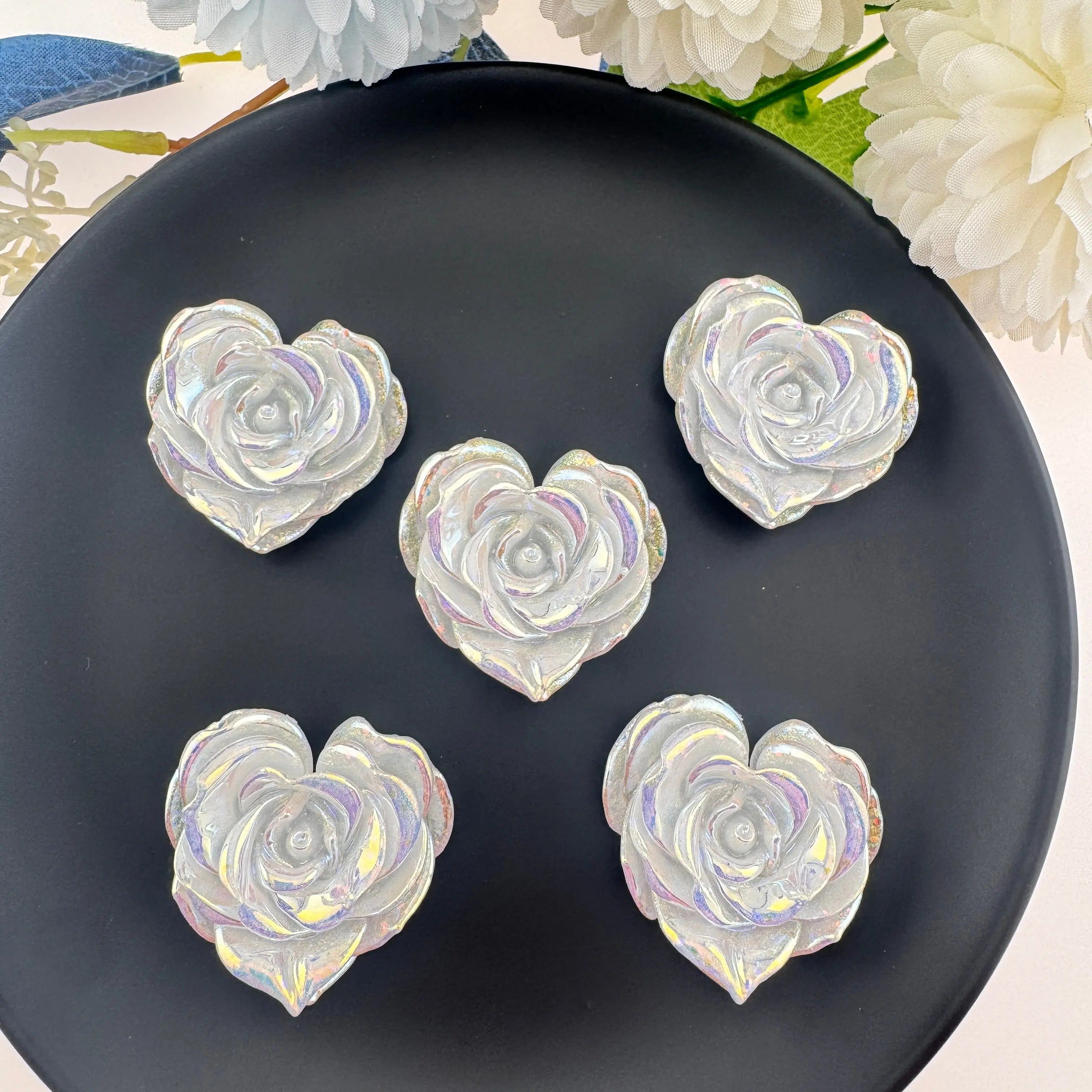 FS11122-About 38×35mm Heart Resin Patch Zoe DIY Wholesale