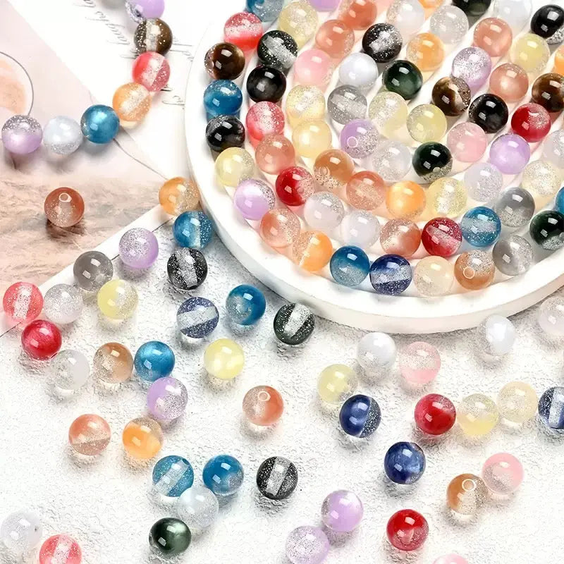 FS1755-12MM Two Tone Gradient Fine Glitter Resin Beads Zoe DIY Wholesale