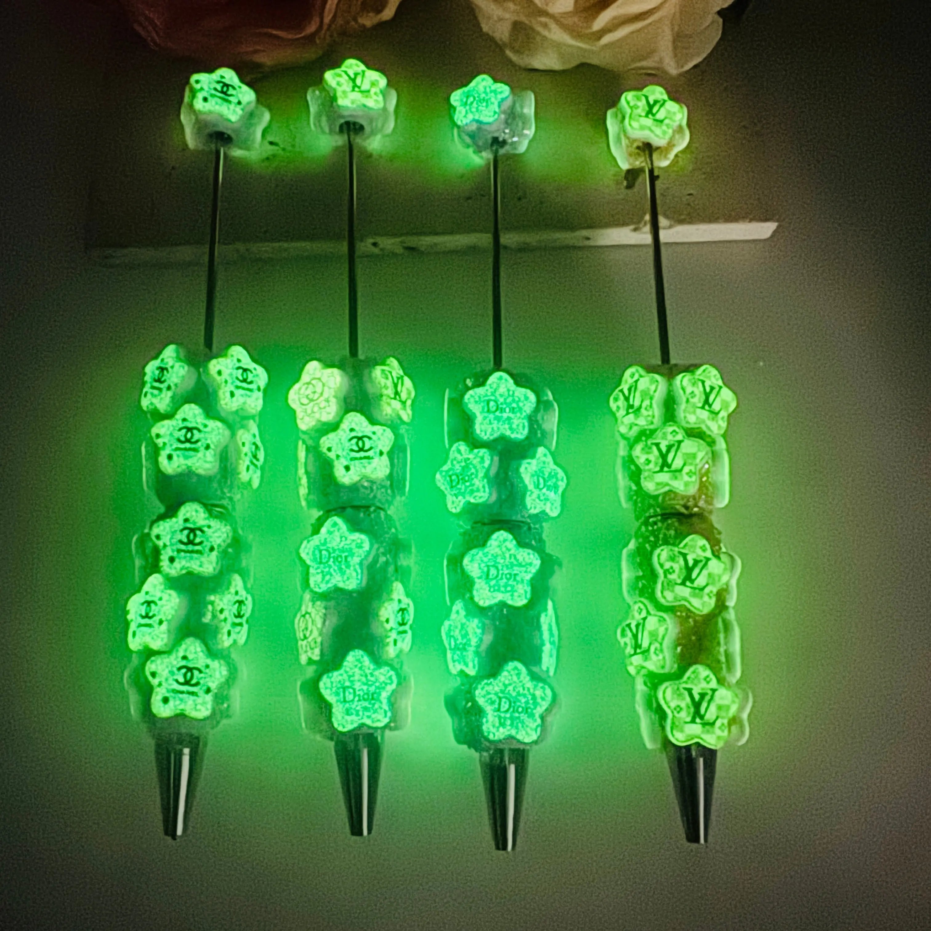 FS19424-Luminous Design Star Sugar Clay Beadable Pens Zoe DIY Wholesale