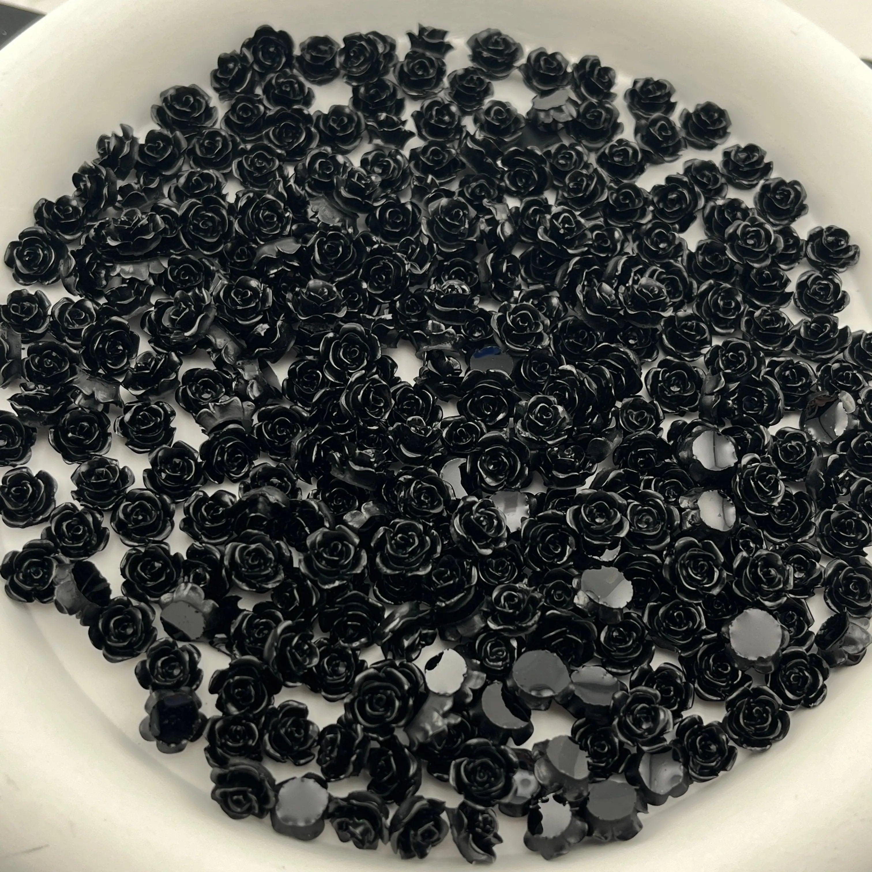 FS2166-500PCS 8MM Soild black Rose Zoe's DIY Shop