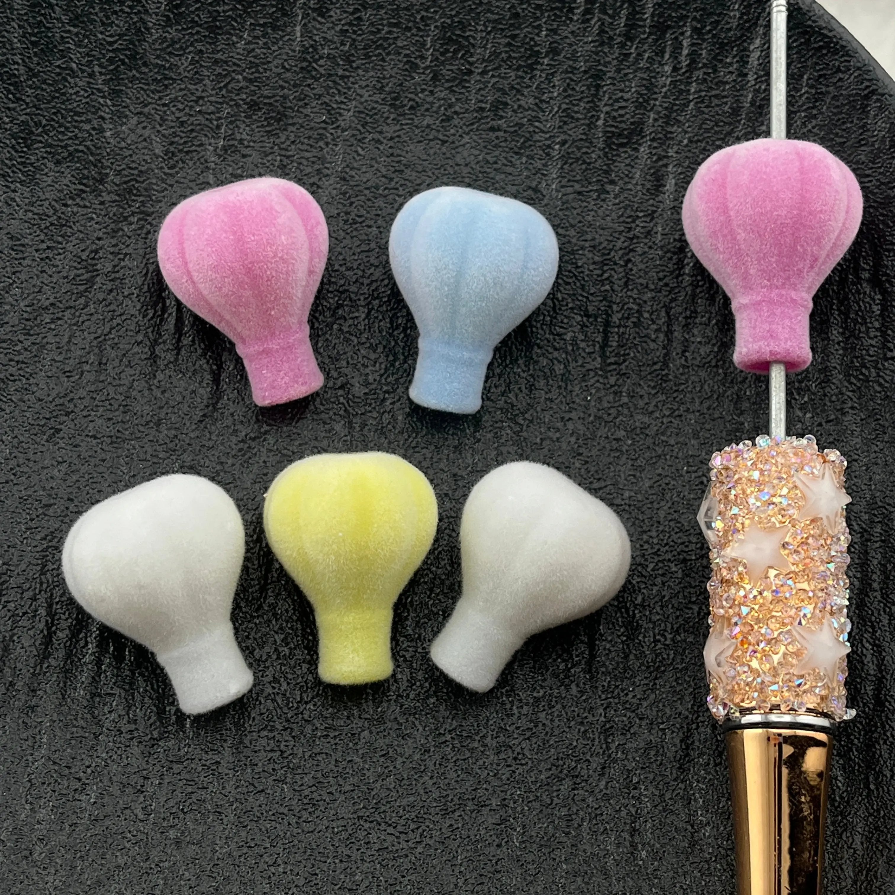 FS2320- 20PCS 26MM Flocked hot air balloon beads Zoe's DIY Shop