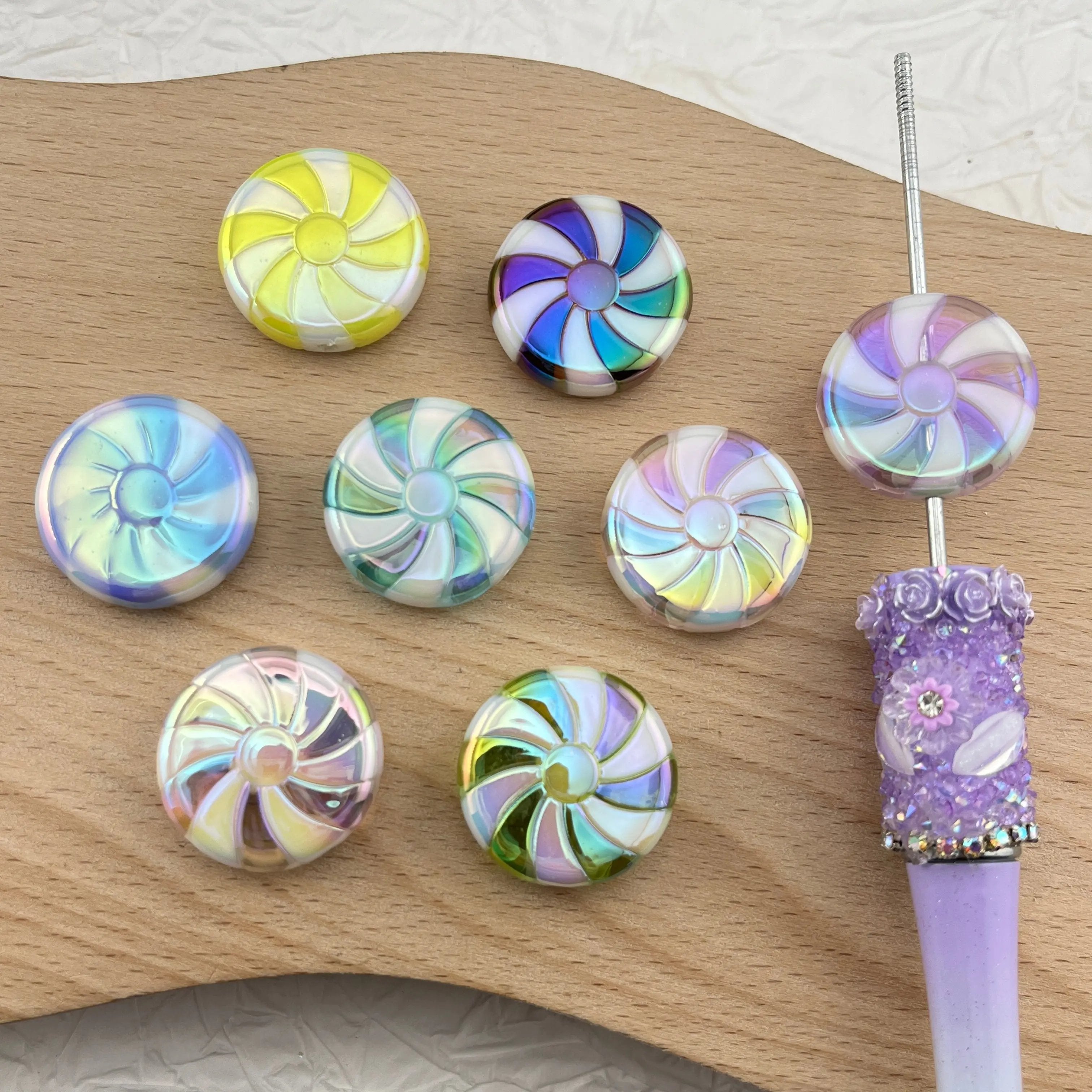 FS2324- 10PCS 23MM acrylic lollipop beads Zoe's DIY Shop