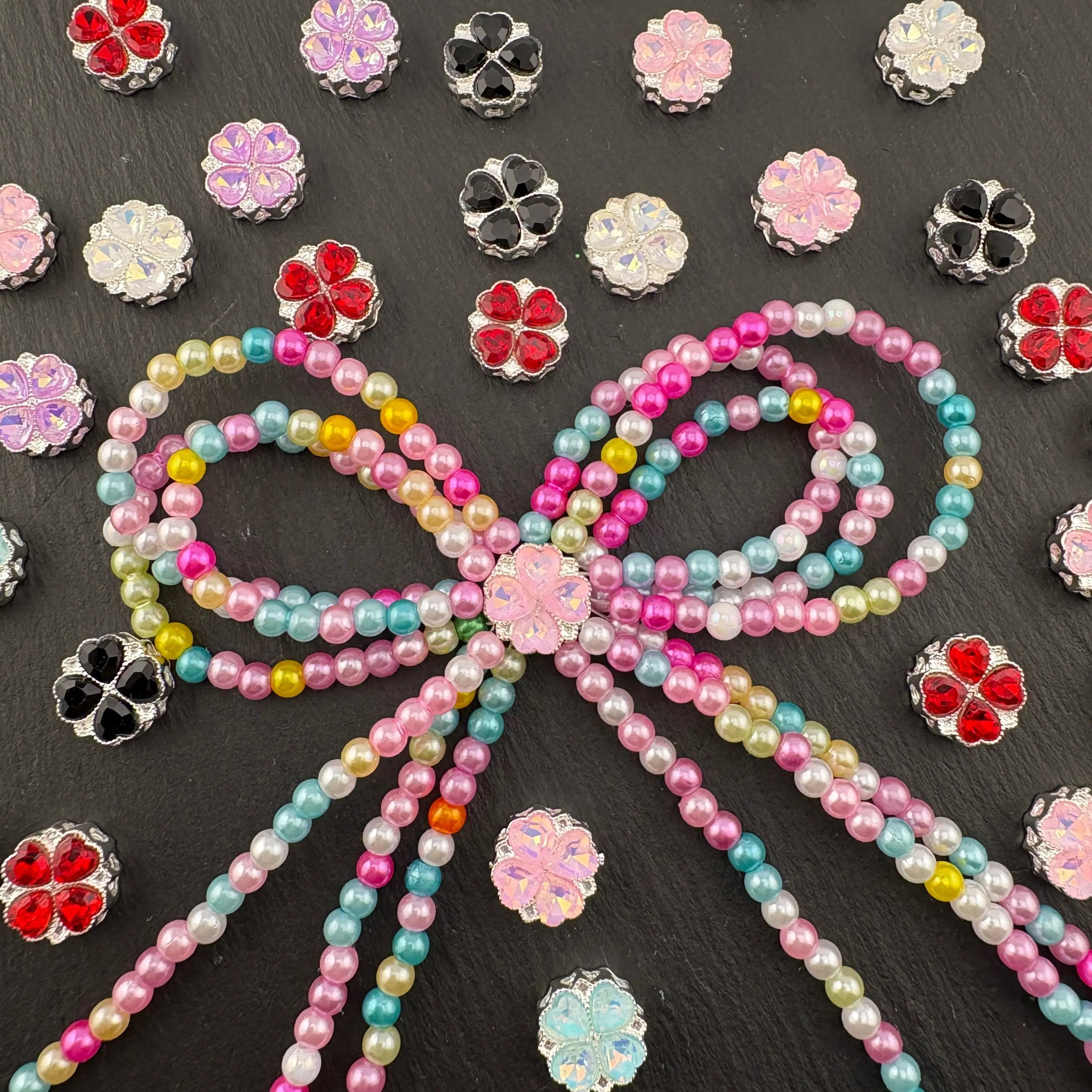 FS2480-12mm 8 Hole Alloy Heart clover Beads For Keychain Jewelry Making - Zoe DIY Wholesale
