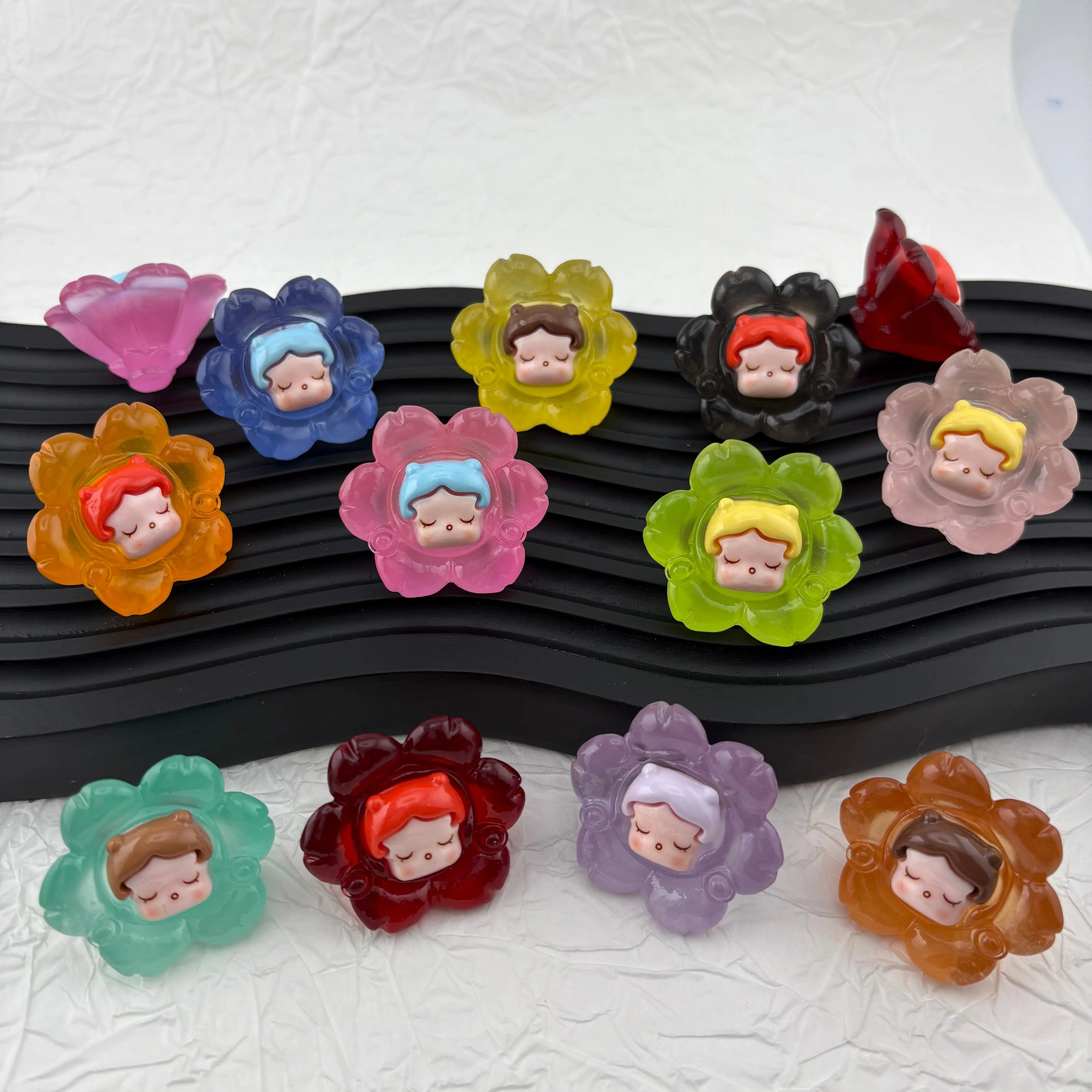 FS2505- 11PCS/Set Glowing SP Flower Charms Zoe's DIY Shop
