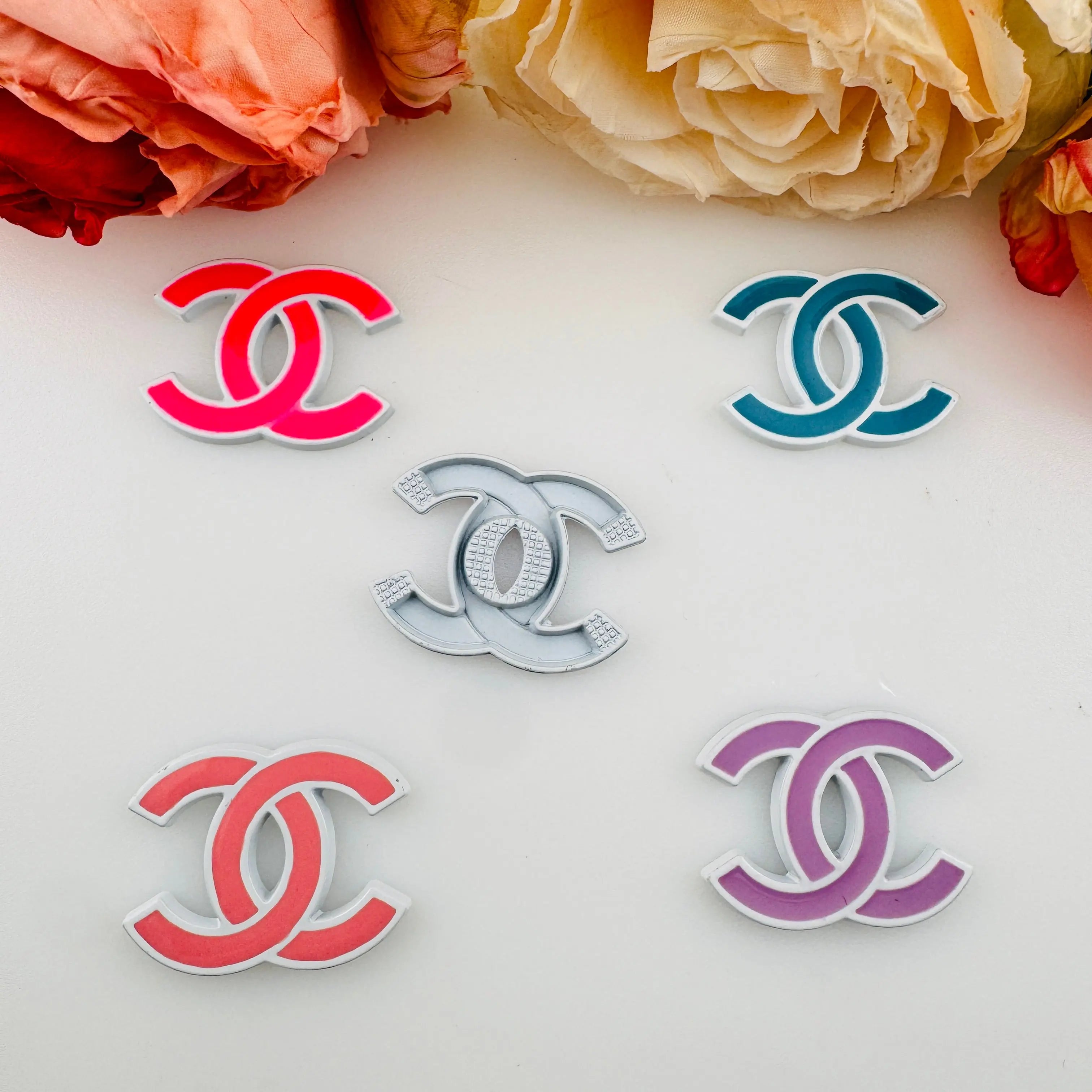 FS4154-Random Mixed Color C Metal Patch Zoe DIY Wholesale