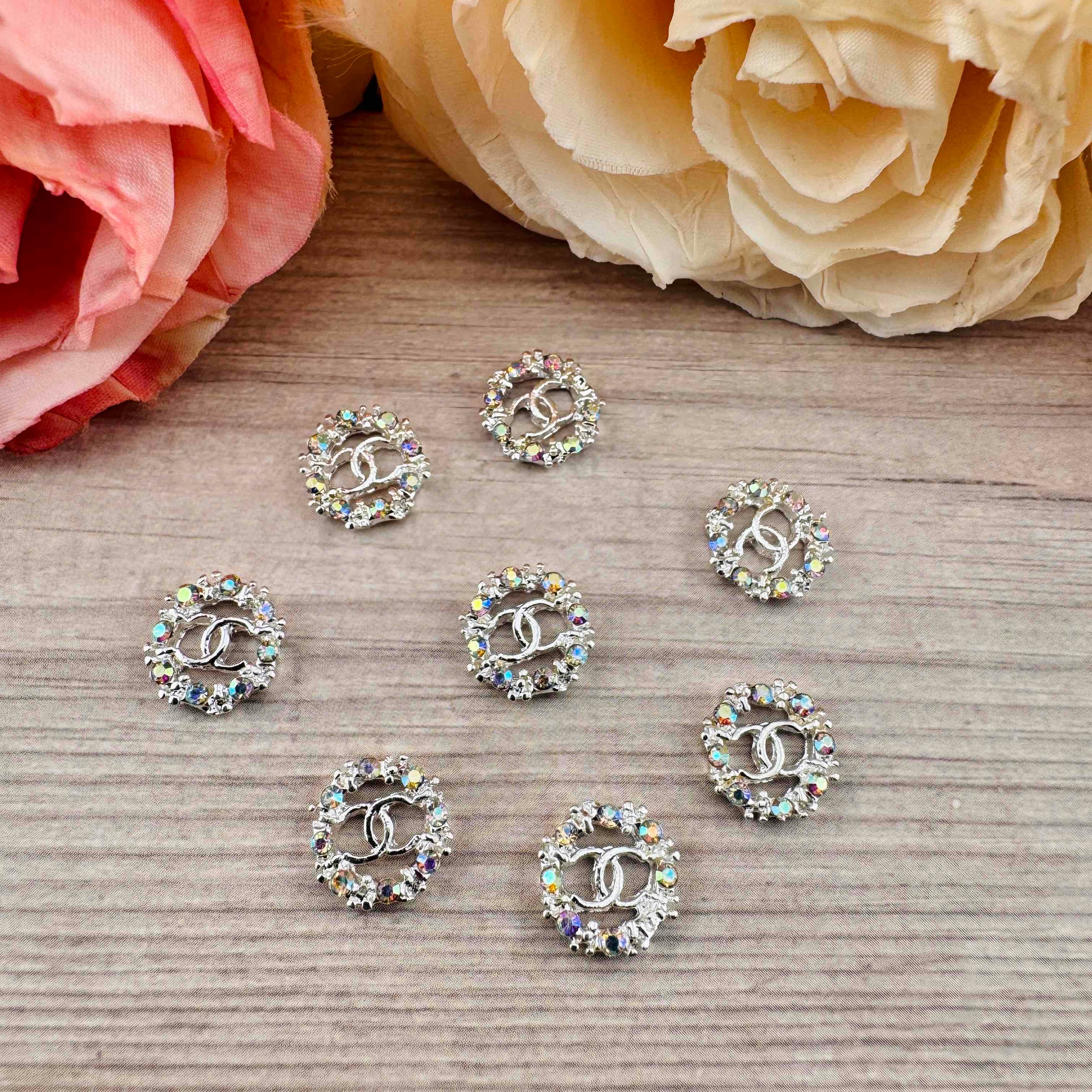 FS4548-9×10mm AB Metal Nail Charms Zoe DIY Wholesale