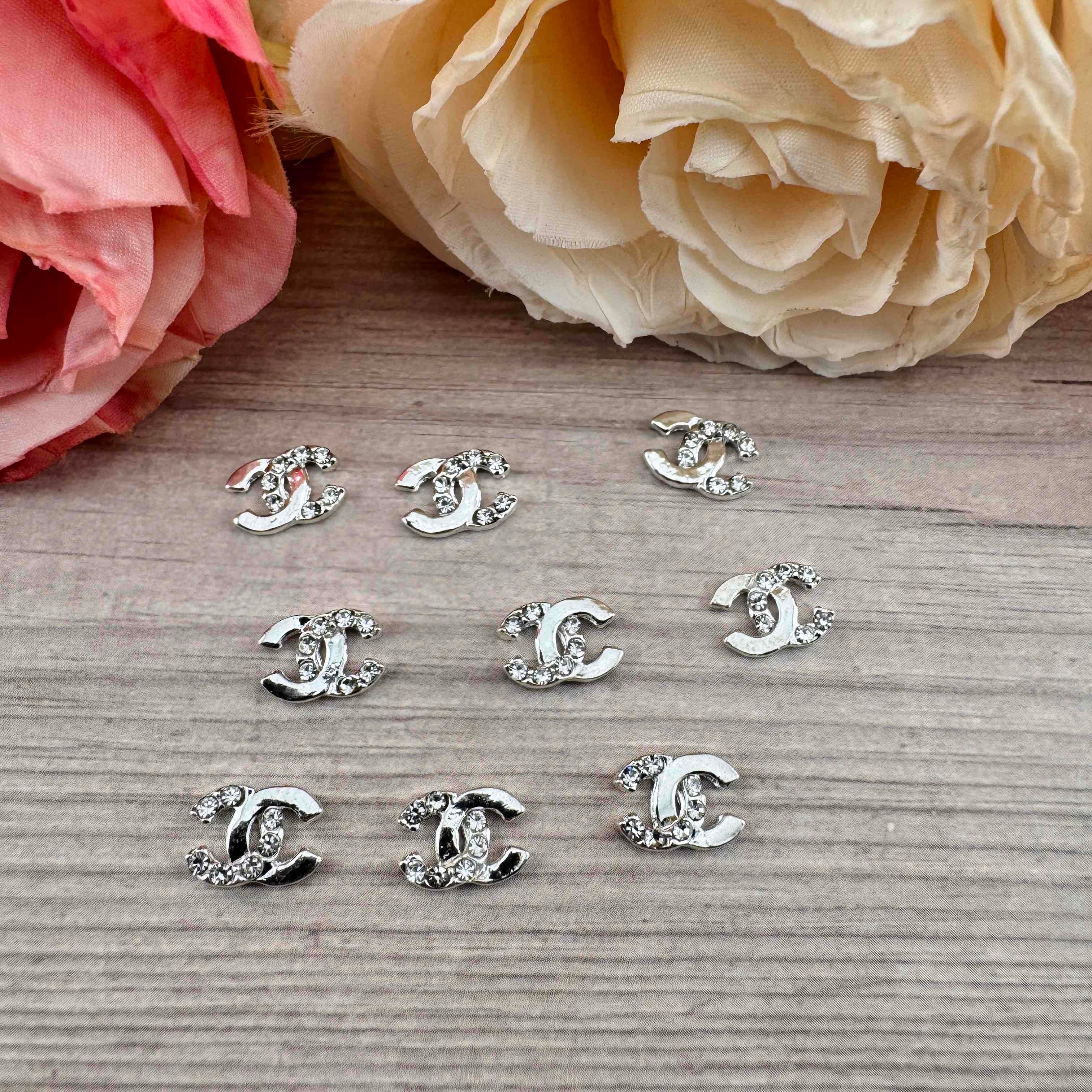 FS4775-About 9mm C Metal Nail Charms Zoe DIY Wholesale