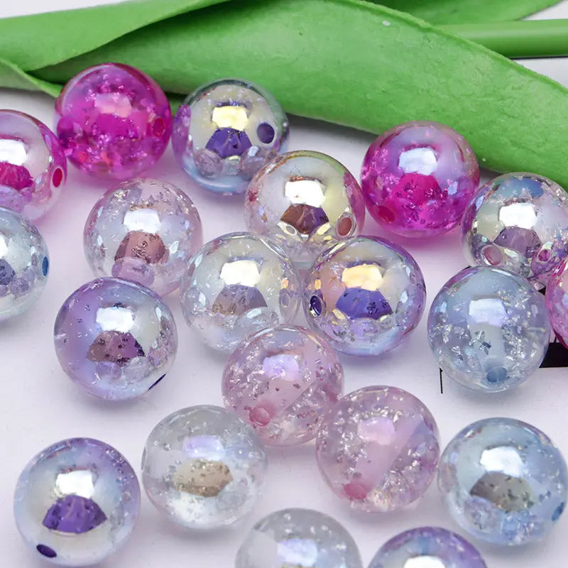 FS4801-16mm Uv Silver Foil Beads - Zoe DIY Wholesale