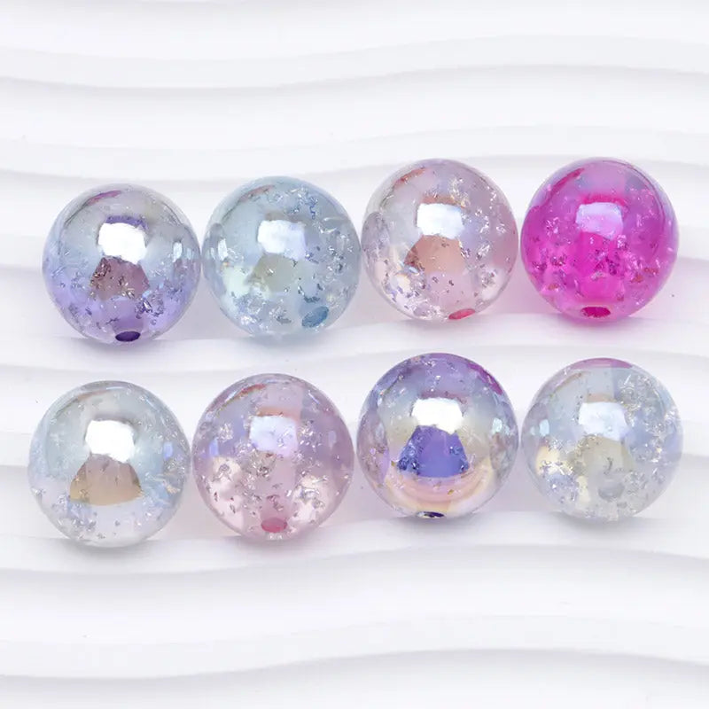 FS4801-16mm Uv Silver Foil Beads - Zoe DIY Wholesale