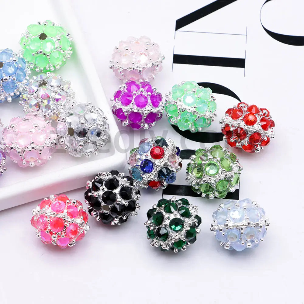 FS4854-5 Pieces Mocha Diamond Metal Round Beads Fit For Beadable Pens Zoe's DIY Shop