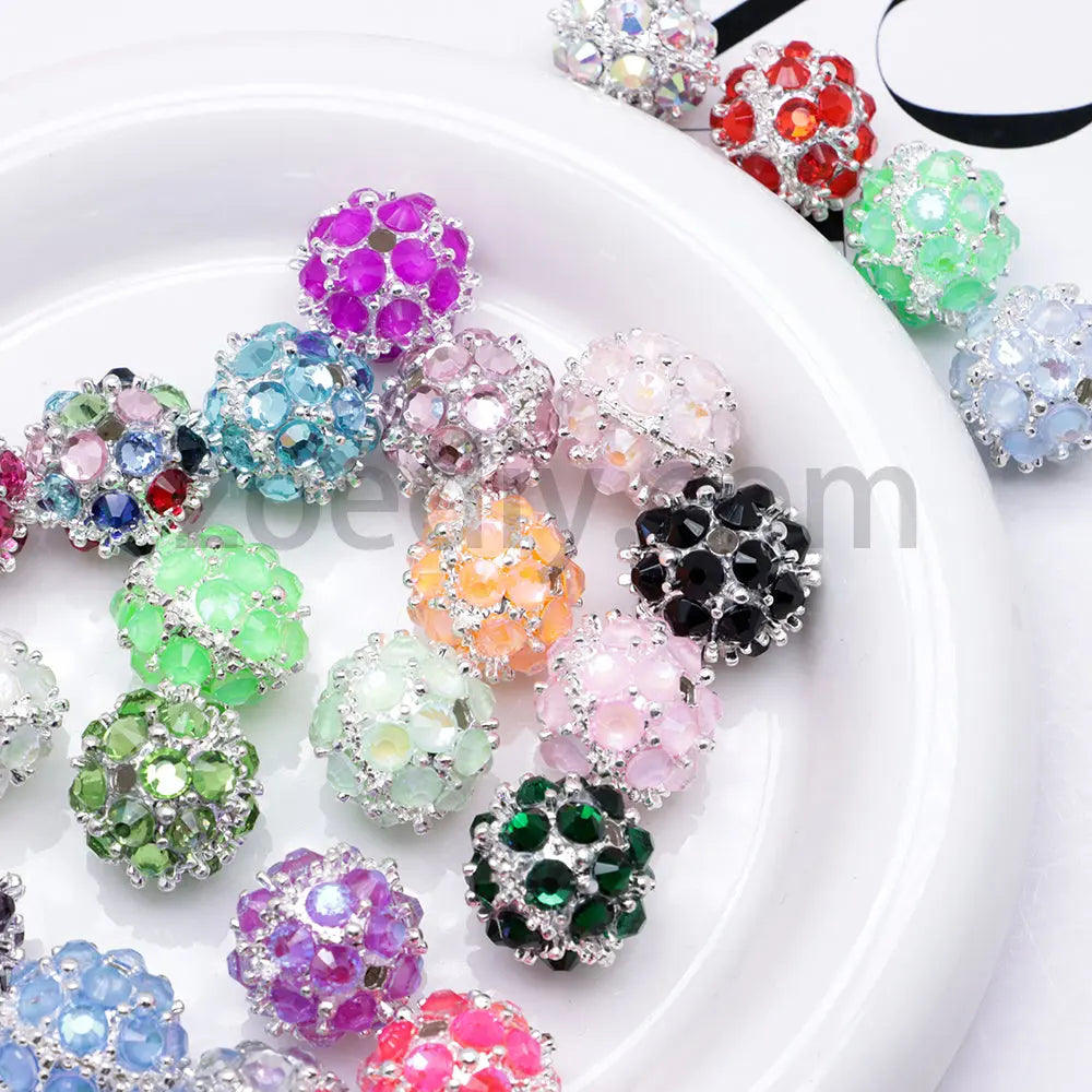 FS4854-5 Pieces Mocha Diamond Metal Round Beads Fit For Beadable Pens Zoe's DIY Shop