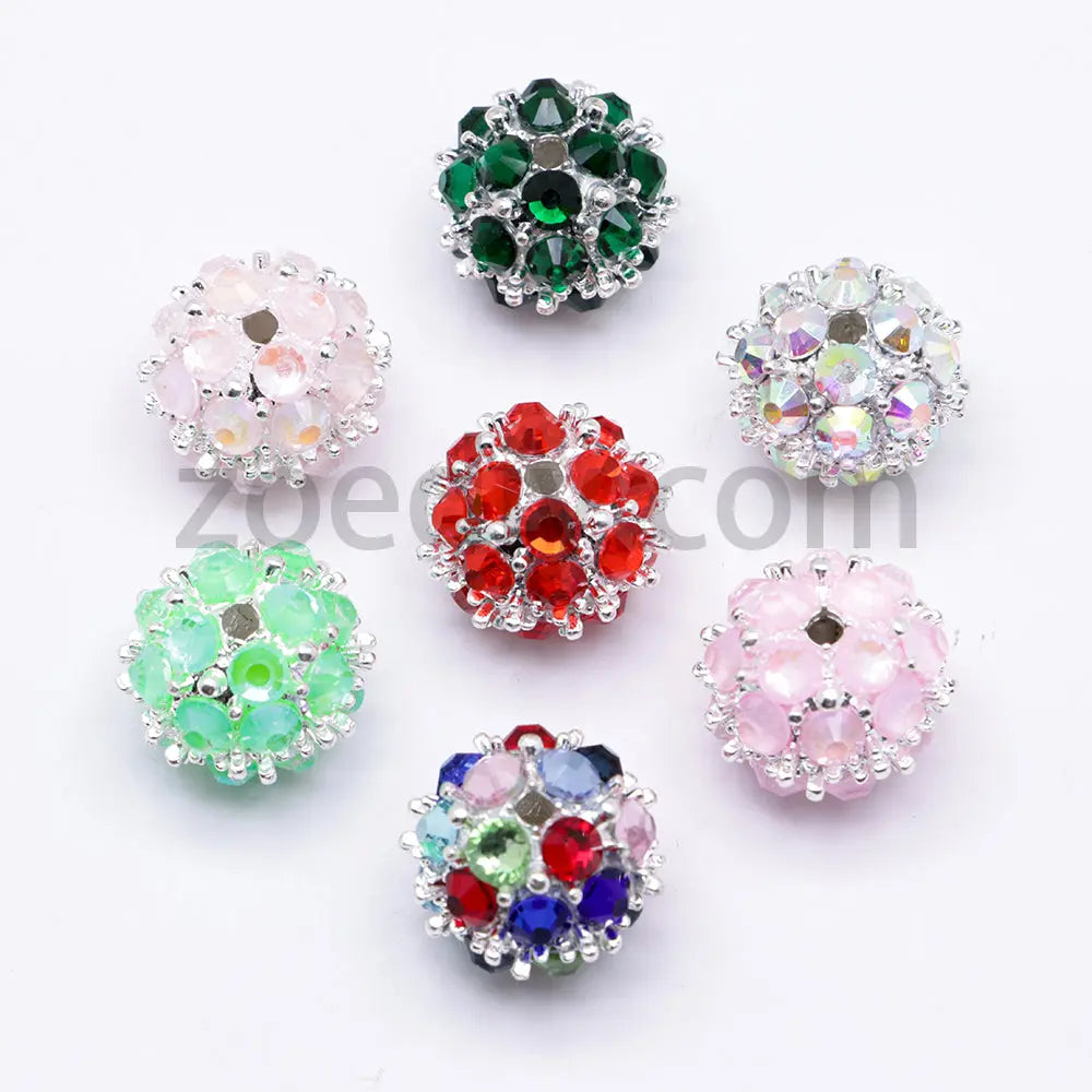 FS4854-5 Pieces Mocha Diamond Metal Round Beads Fit For Beadable Pens Zoe's DIY Shop