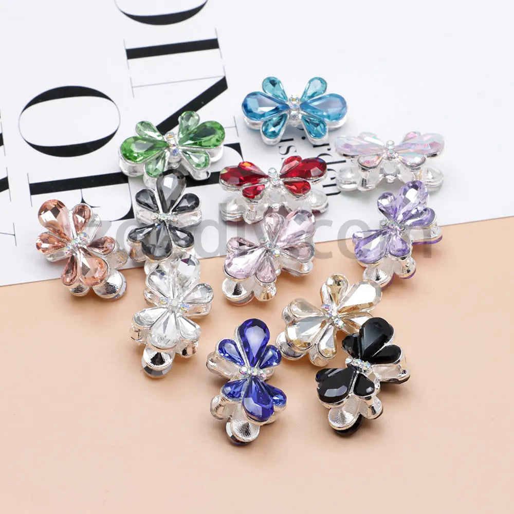 FS4855-5 Pieces Crystal Diamond Butterfly Metal Beads Fit For Beadable Pens Zoe's DIY Shop