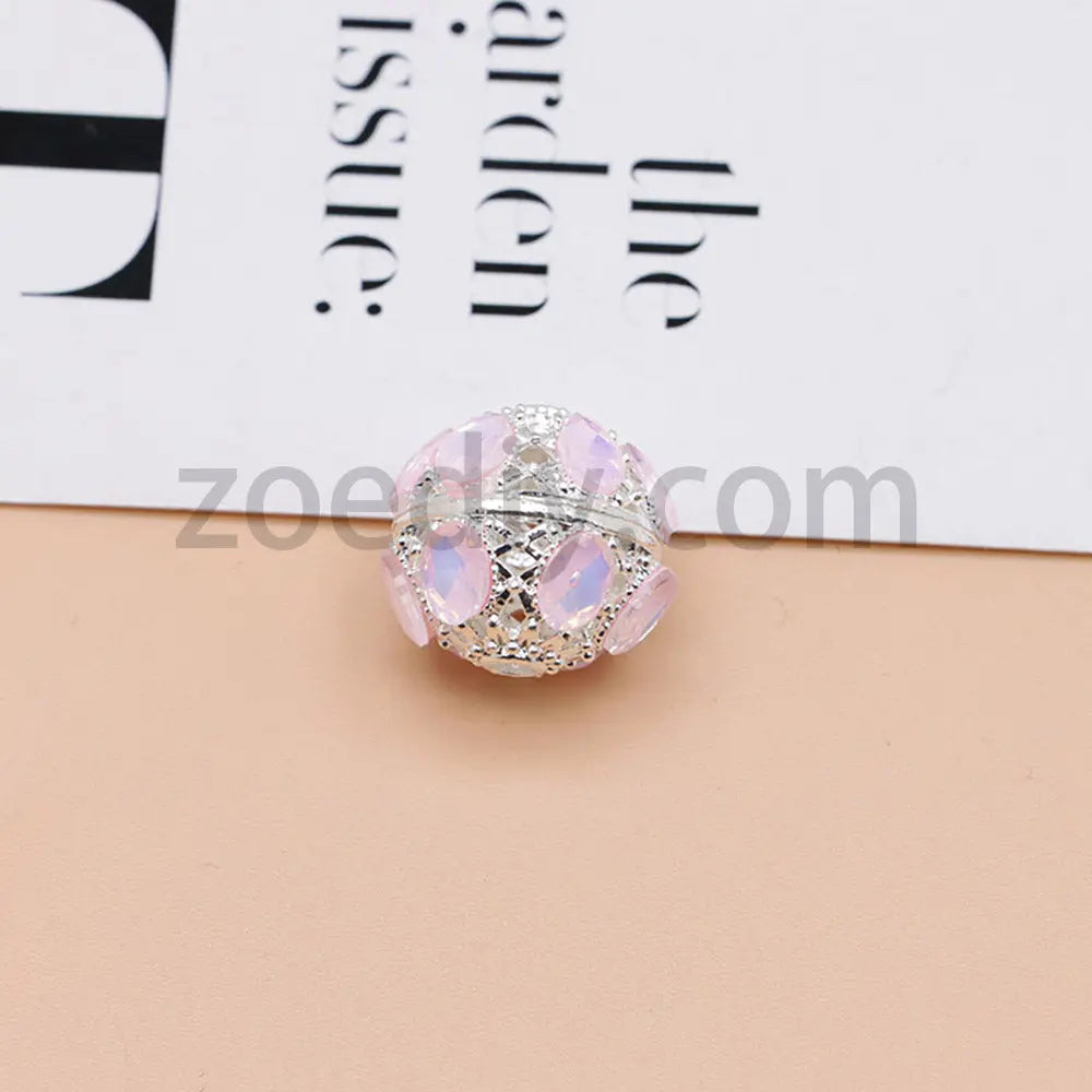 FS4856-5 Pieces Crystal Diamond Round Metal Beads Fit For Beadable Pens Zoe's DIY Shop