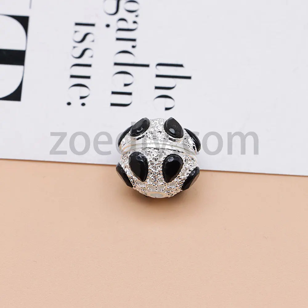 FS4856-5 Pieces Crystal Diamond Round Metal Beads Fit For Beadable Pens Zoe's DIY Shop